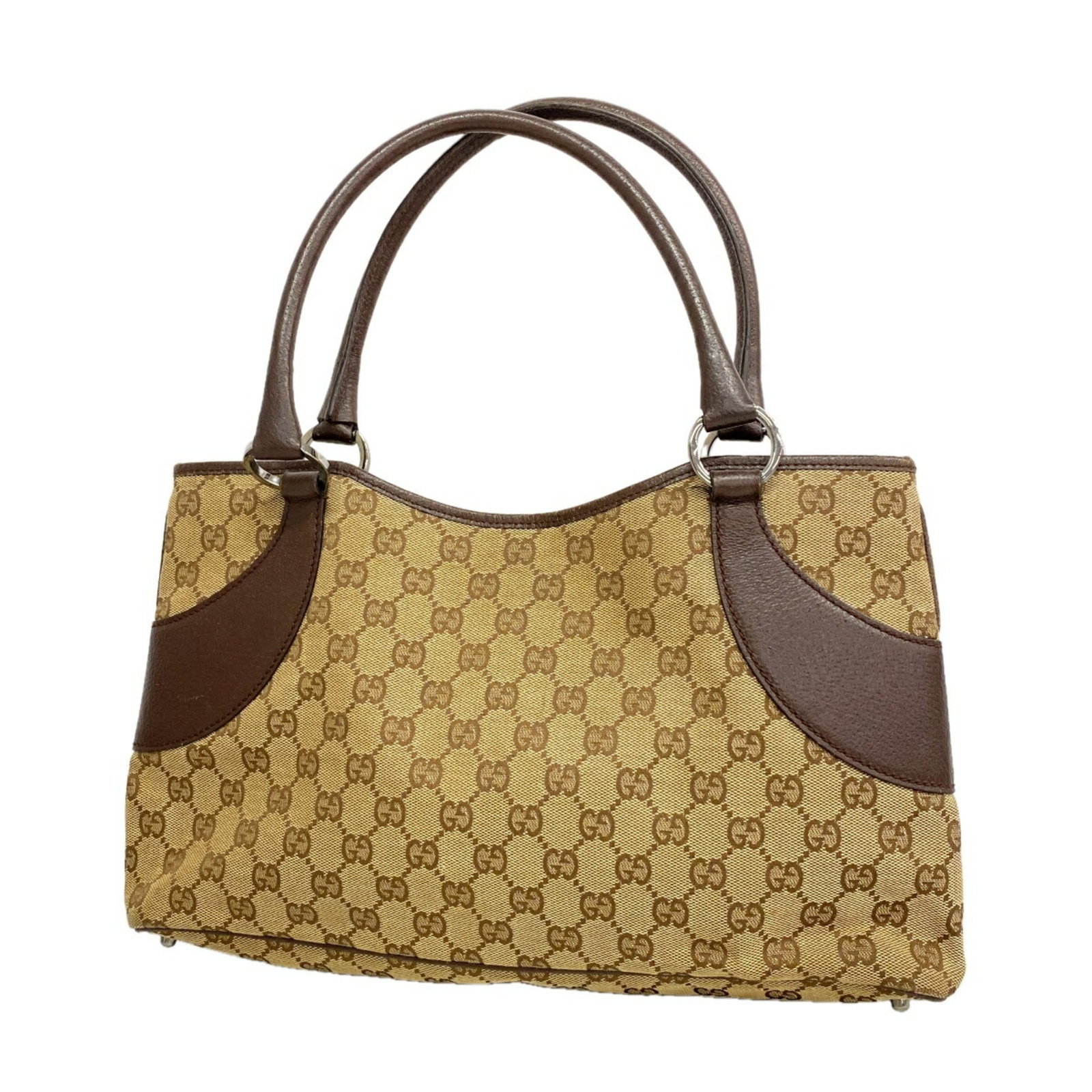 Canvas Handbag Gucci: Canvas Handbag Gucci Canvas Handbag Gucci - A timeless and stylish accessory, this brown canvas handbag features silver hardware and measures 20cm x 36cm x 6cm. The bag's classic design makes it a ver
