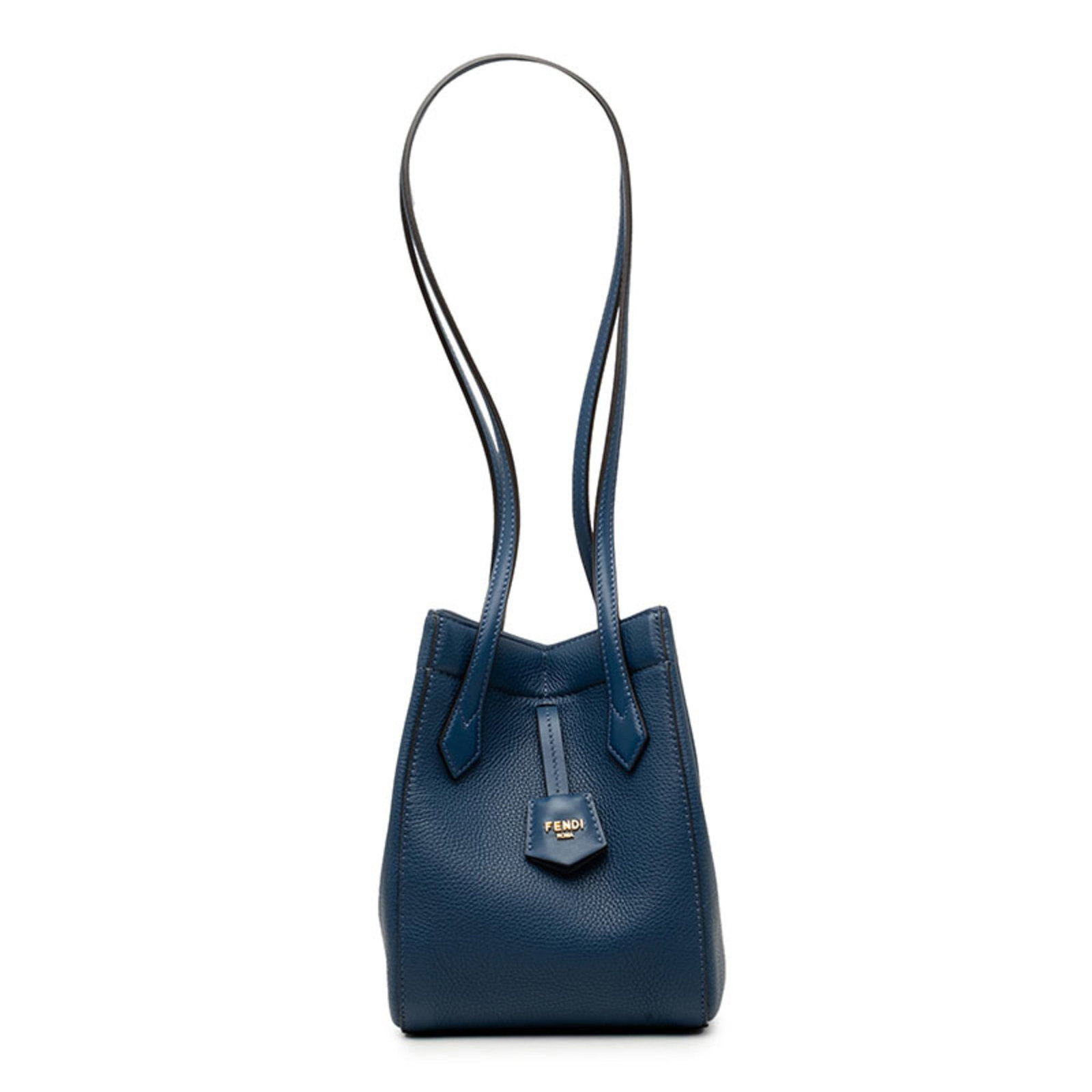 Fendi Leather Tote Bag Shoulder Handbag: Fendi Leather Tote Bag Shoulder Handbag The Fendi Leather Tote Bag features high-quality blue leather construction, with precise measurements at 20cm x 14.5cm x 14.5cm. This stylish shoulder bag