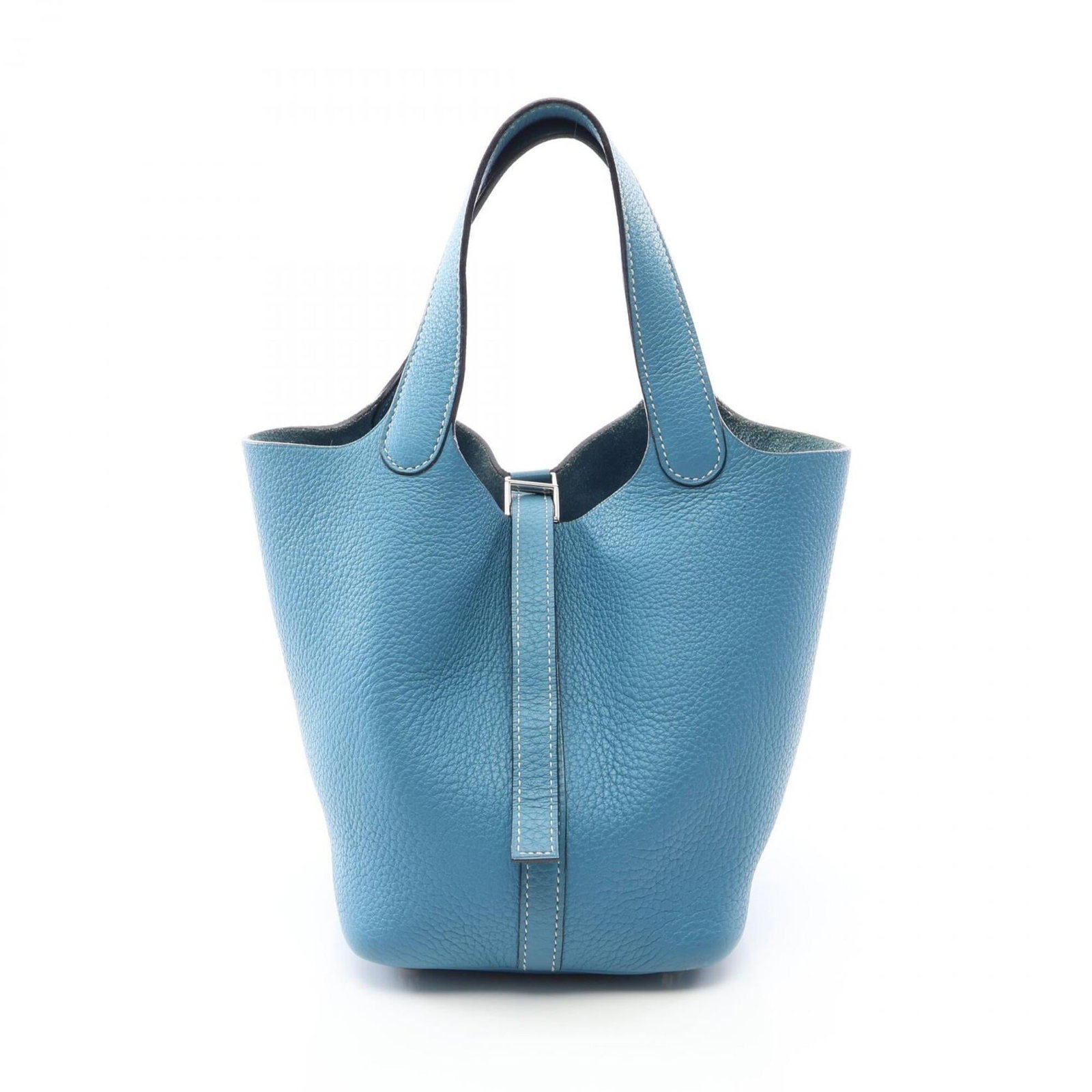 Clemence Leather Handbag Taurillon Hermes: Clemence Leather Handbag Taurillon Hermes Taurillon clemence leather handbag with blue color, measuring 18cm x 18cm x 13cm. This women's handbag features a unique design and premium material, making