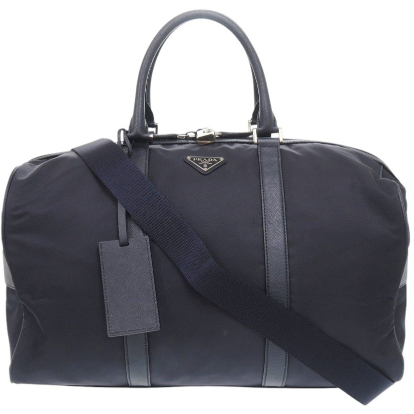 Prada Boston Bag Nylon Leather: Prada Boston Bag Nylon Leather Nylon and leather blend construction provides durability and versatility, while the classic Prada Boston bag design ensures timeless style. Measuring 25cm x 44cm x 23cm,