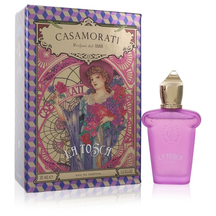 Casamorati 1888 La Tosca by Xerjoff Eau De Parfum Spray 1 oz: Casamorati 1888 La Tosca by Xerjoff Eau De Parfum Spray 1 oz Casamorati 1888 La Tosca by Xerjoff Eau De Parfum Spray is a captivating floral chypre scent featuring bright green and citrus notes that m