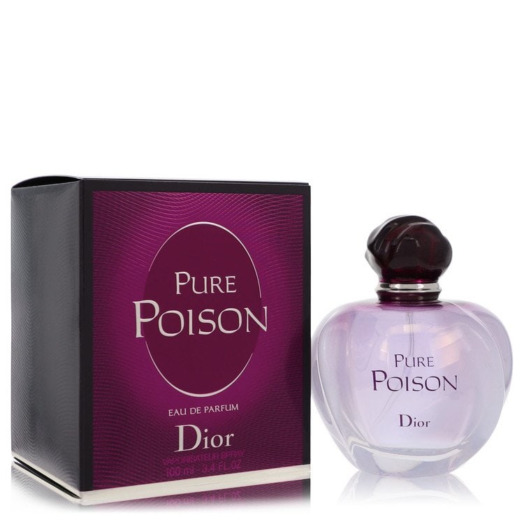 Pure Poison by Christian Dior Eau De Parfum Spray 3.4 oz: Pure Poison by Christian Dior Eau De Parfum Spray 3.4 oz Sweet and luxurious, Pure Poison by Christian Dior is an alluring blend of orange, gardenia, jasmine, with subtle undertones of sandalwood, amb