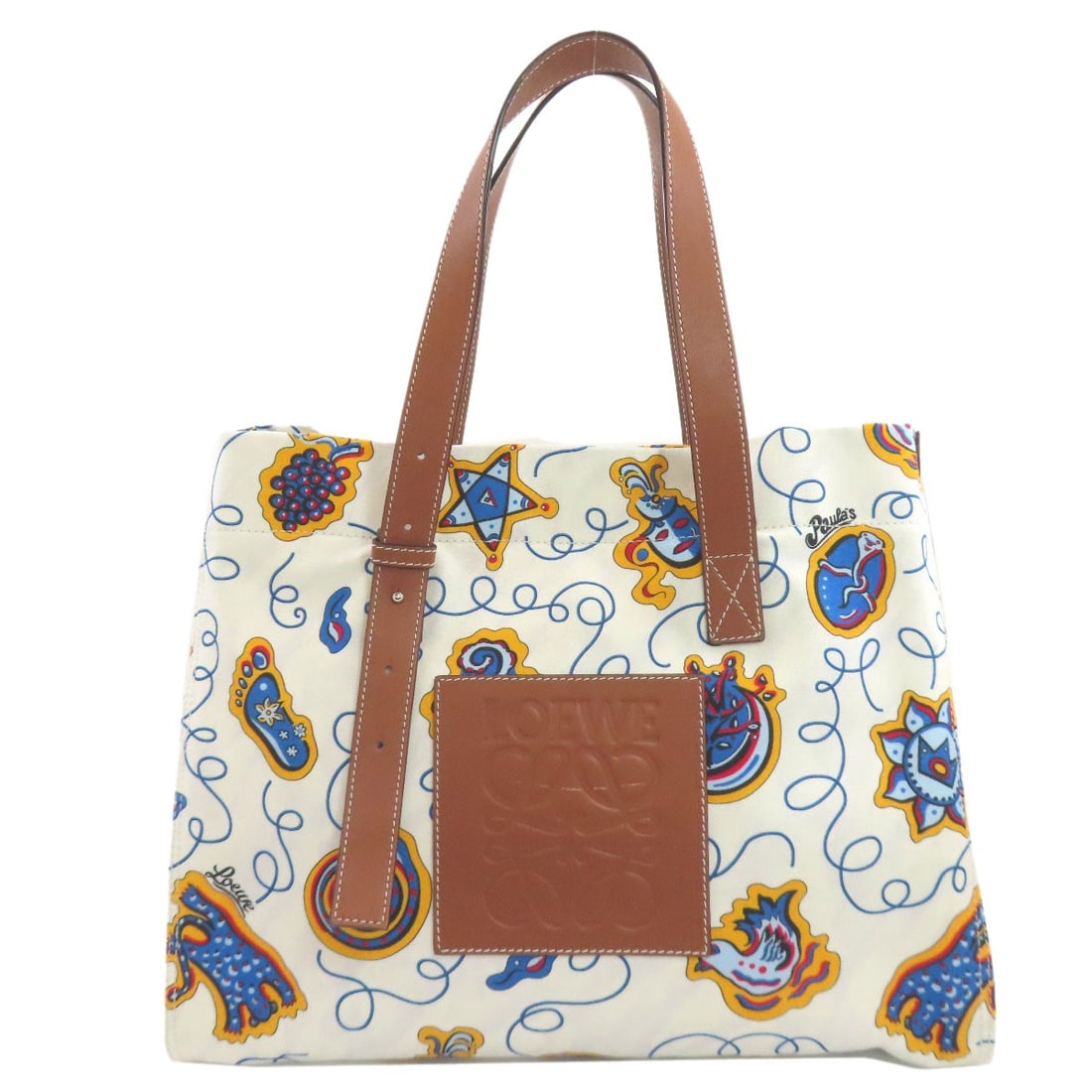 Loewe Paula'S Ibiza Tote Bag Canvas: Loewe Paula'S Ibiza Tote Bag Canvas White canvas tote bag from LOEWE's Paula'S Ibiza collection, featuring a classic and timeless design. This stylish bag boasts a crisp white exterior made from high-