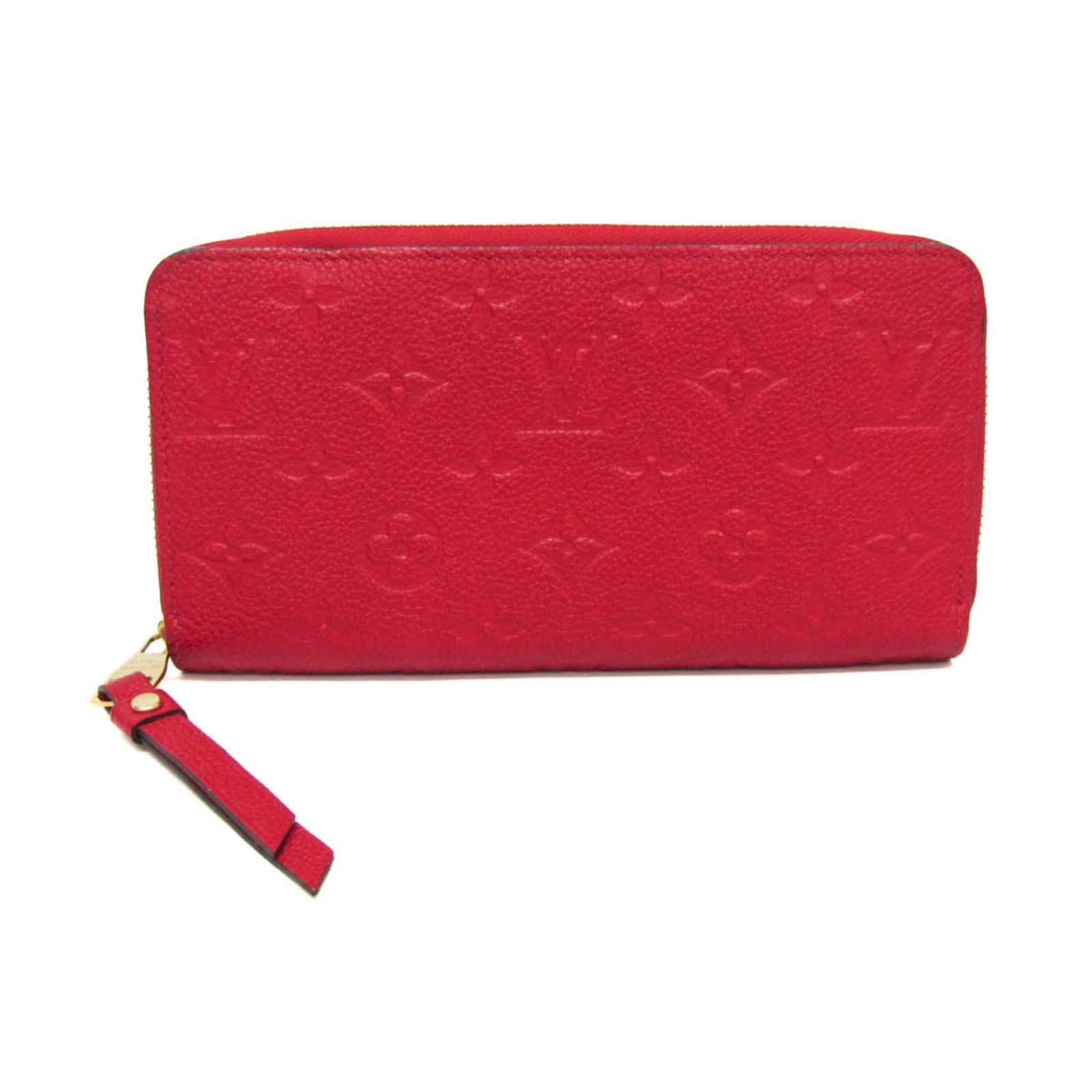 Monogram Empreinte Louis Vuitton Bi Fold Long Wallet: Monogram Empreinte Louis Vuitton Bi Fold Long Wallet Monogram Empreinte Louis Vuitton Bi Fold Long Wallet in Red Color.The Monogram Empreinte Louis Vuitton bi fold long wallet features a striking red 