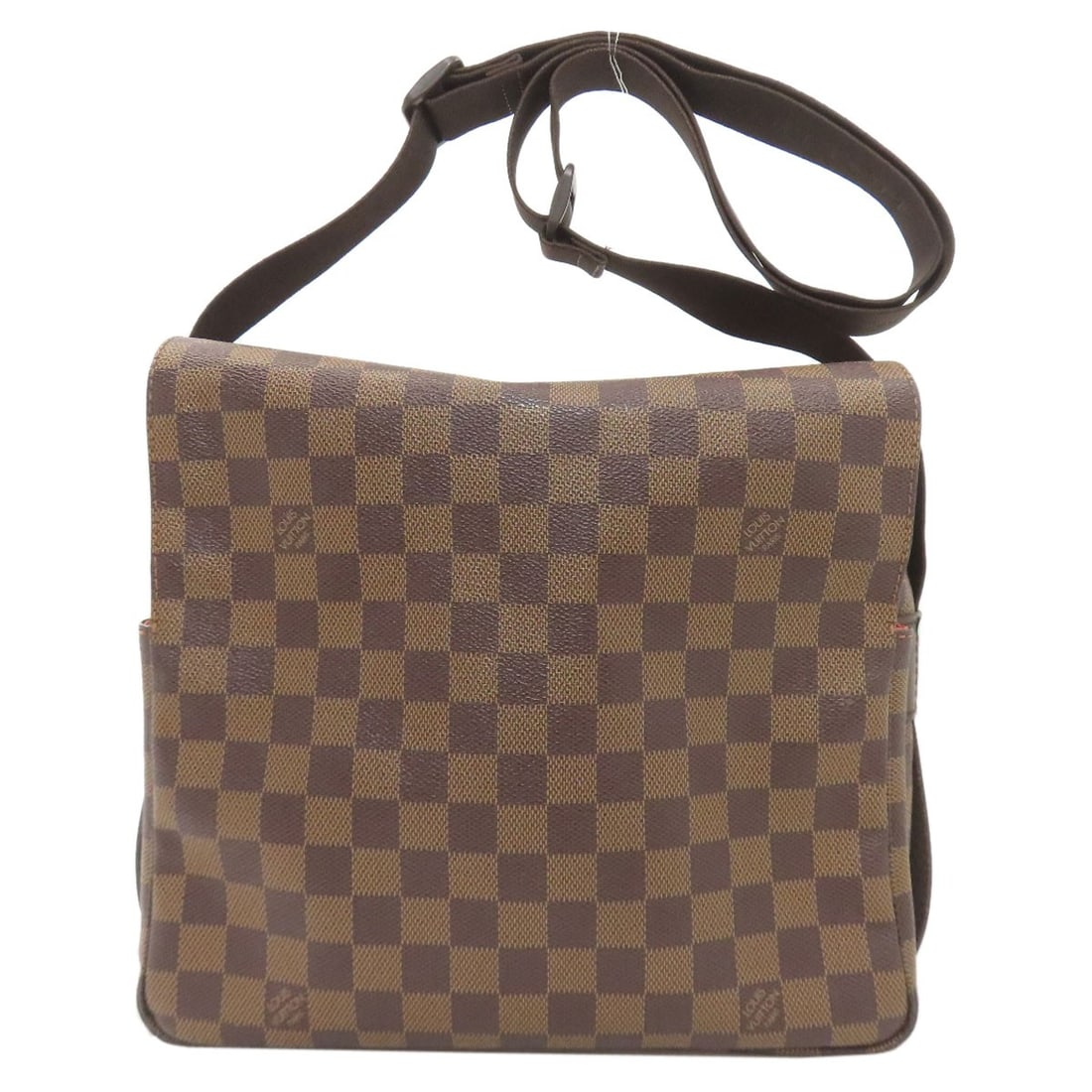 Louis Vuitton N45255 Naviglio Shoulder Bag Damier Canvas: Louis Vuitton N45255 Naviglio Shoulder Bag Damier Canvas Brown Damier canvas shoulder bag with classic Louis Vuitton design, featuring the iconic N45255 pattern. This timeless piece boasts a sturdy an