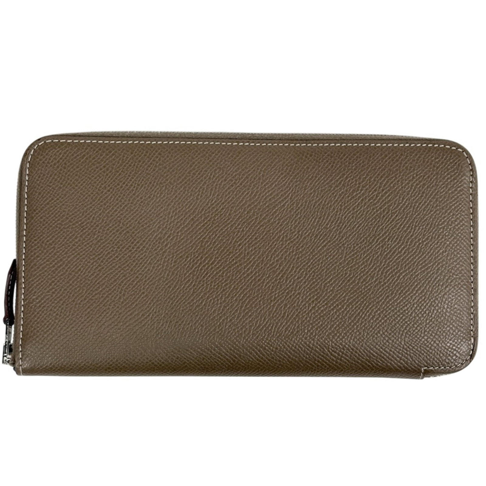Hermes Long Epsom Leather Bi Fold Wallet: Hermes Long Epsom Leather Bi Fold Wallet The Hermes Long Epsom Leather Bi Fold Wallet boasts sleek, modern design with its Etoupe gray color and premium Epsom leather material. Measuring 10.5cm x 20cm