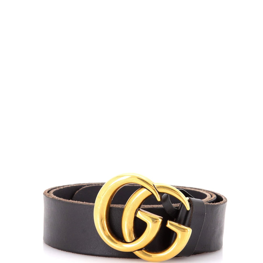 Marmont GG Gucci Belt Leather Medium: Marmont GG Gucci Belt Leather Medium Black GG Marmont leather belt with aged gold hardware, featuring a medium size and classic design. The belt has some signs of wear, including creasing, scuffs, and