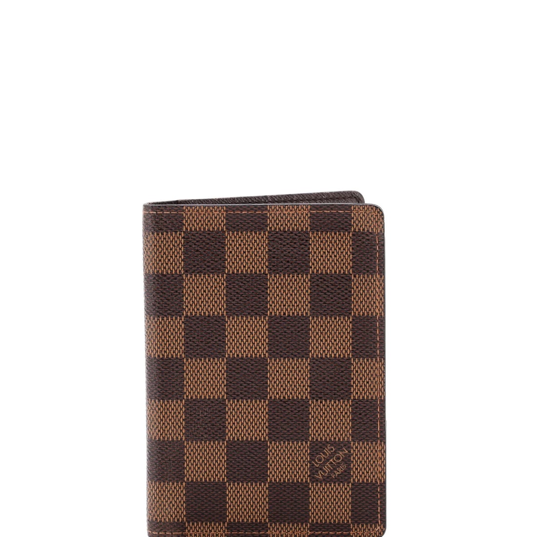 Damier Louis Vuitton Passport Cover: Damier Louis Vuitton Passport Cover Brown Damier Louis Vuitton Passport Cover, featuring canvas coated exterior and leather interior. Measuring 5" in height, 3.5" in width, and 0.5" in depth, this sma