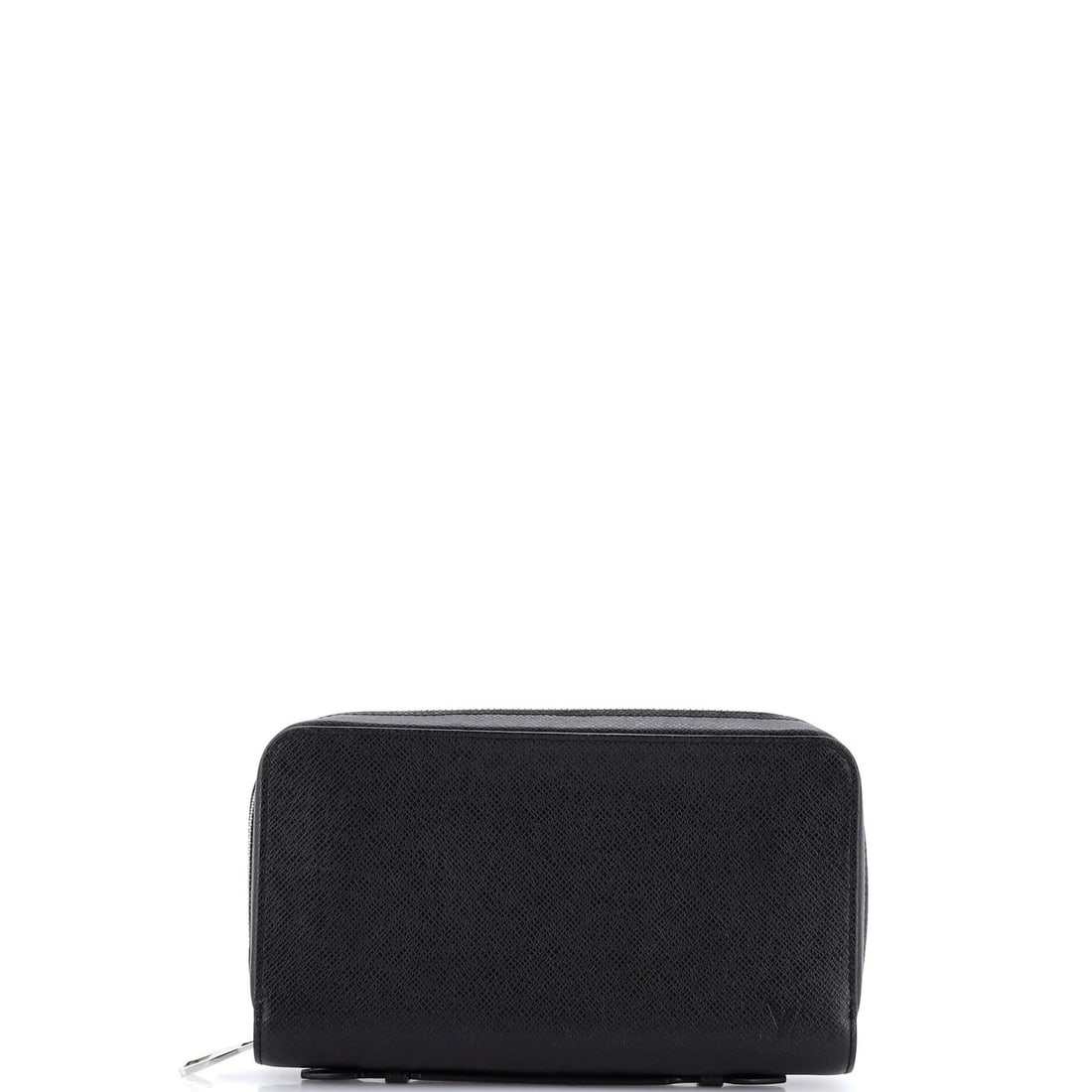 Taiga Leather Wallet Zippy Louis Vuitton: Taiga Leather Wallet Zippy Louis Vuitton Taiga Leather Wallet Zippy Louis Vuitton features black exterior and interior, with silver hardware. The wallet measures 5" in height, 9" in width, and has a