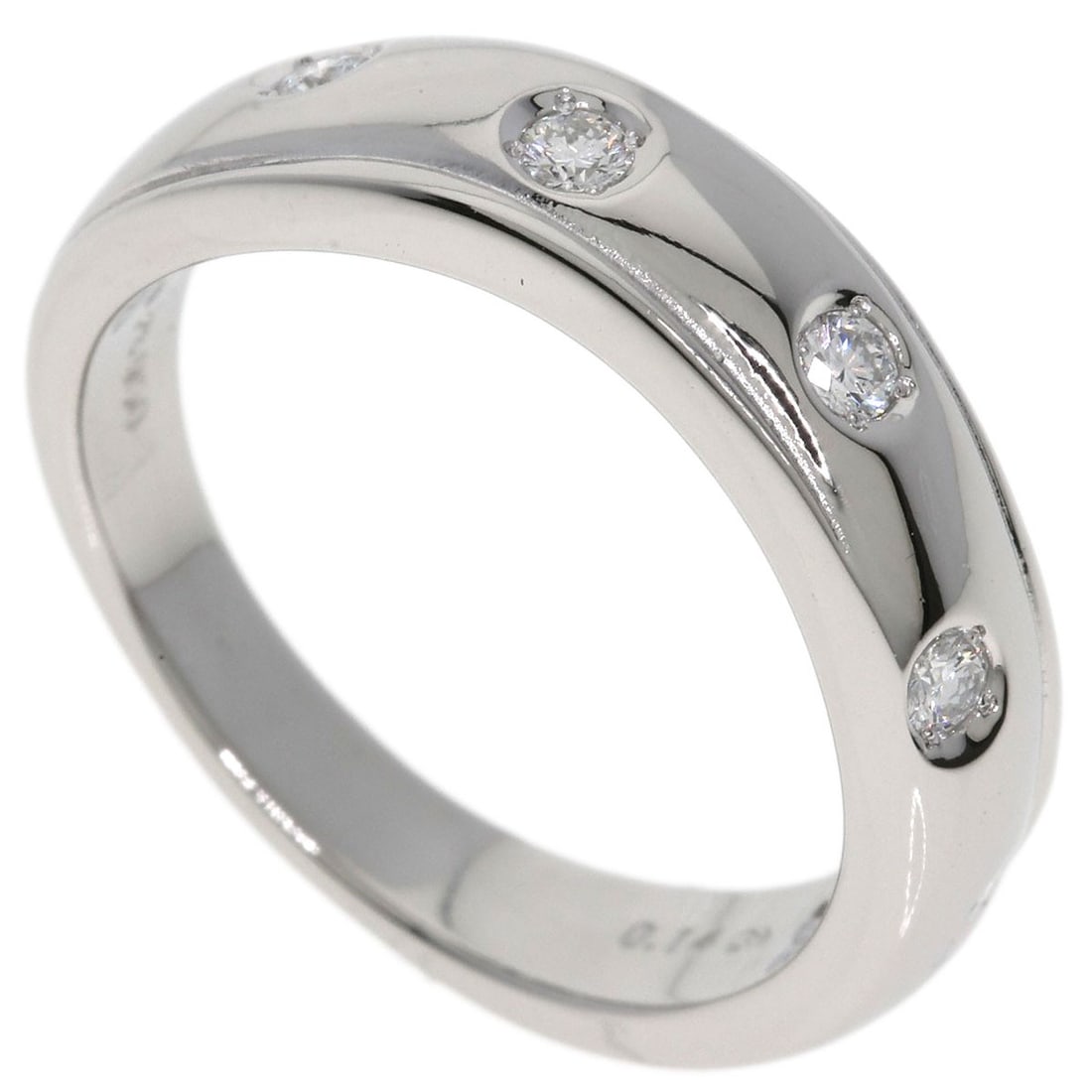 Diamond Ring Platinum 5P Mikimoto: Diamond Ring Platinum 5P Mikimoto Platinum 5P Mikimoto diamond ring features a silver-plated exterior and a total carat weight of 0.14ct, set in a platinum band with a ring size of 6.5(US). The main s