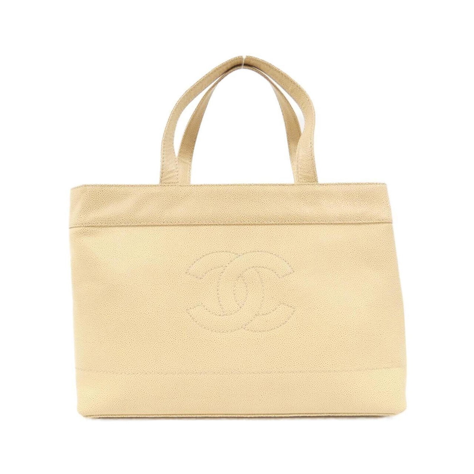 Caviar leather handbag from Chanel: Caviar leather handbag from Chanel Caviar leather handbag from Chanel, boasting its signature luxurious material and sleek design. Measuring 28cm x 40cm x 10cm, it features a sturdy handle length of 4