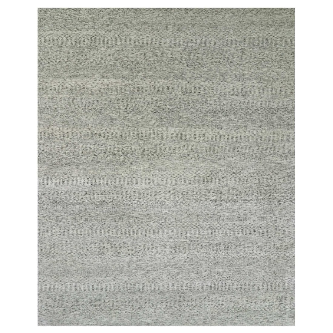 12'2x15'4" Gray Undyed Pure Wool Grass Design Oversized Hand Knotted Rug: 12'2x15'4" Gray Undyed Pure Wool Grass Design Oversized Hand Knotted Rug The 12'2x15'4" Gray Undyed Pure Wool Grass Design Oversized Hand Knotted Rug boasts an impressive hand-knotted construction, fe