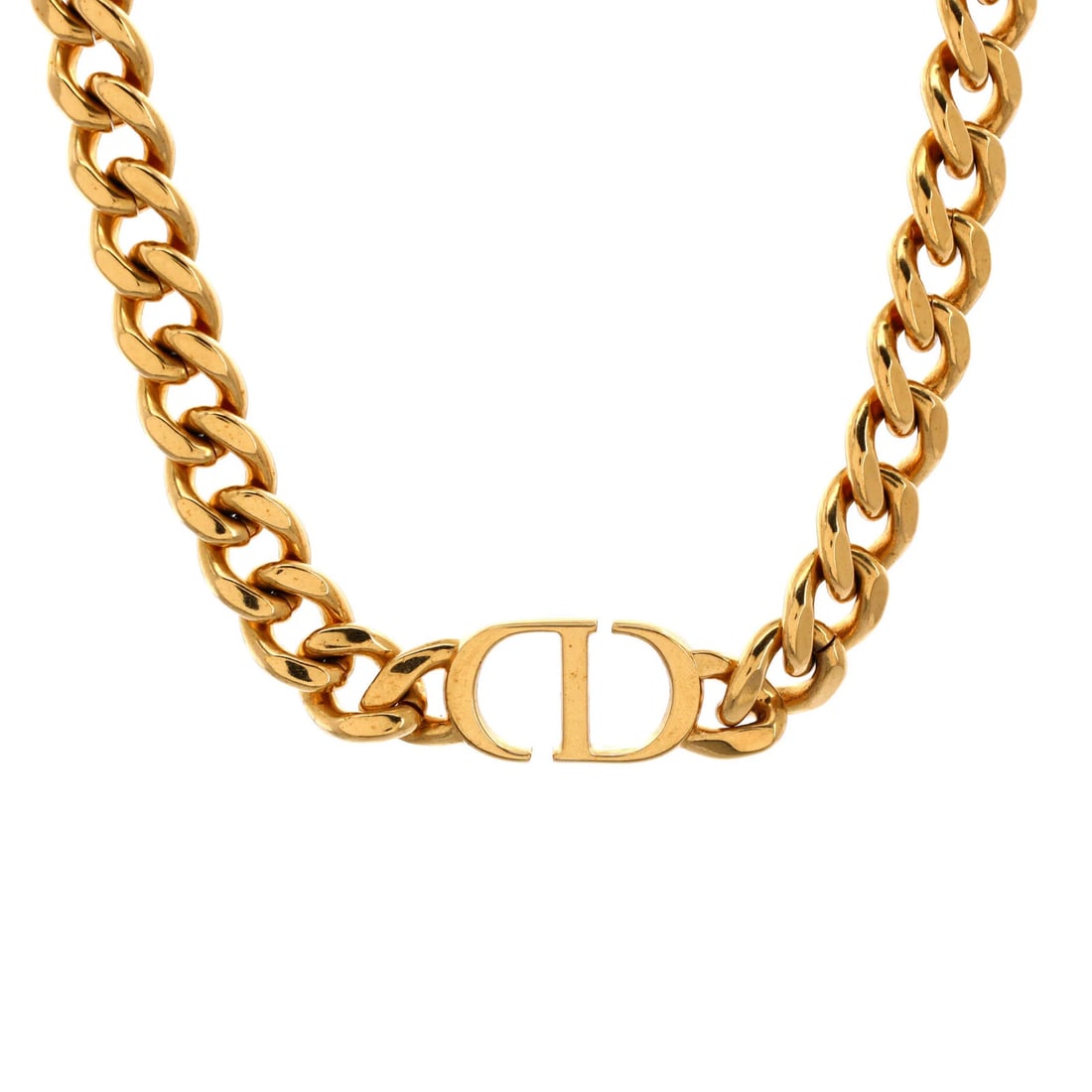 Christian Dior Metal Necklace Choker 30 Montaigne: Christian Dior Metal Necklace Choker 30 Montaigne The Christian Dior Metal Necklace Choker 30 Montaigne boasts an elegant gold metal exterior, complemented by its sleek design and subtle details. This