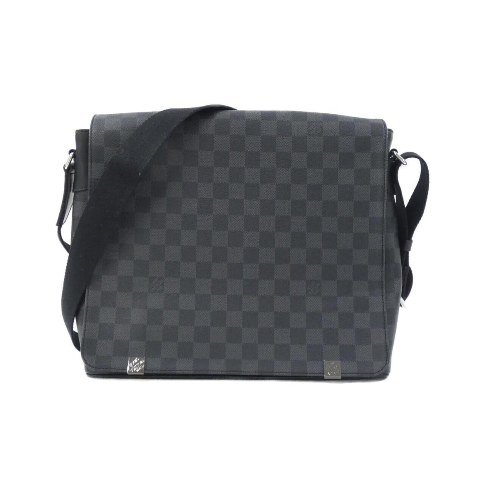 Coated Canvas Shoulder Bag By Louis Vuitton: Coated Canvas Shoulder Bag By Louis Vuitton Coated canvas shoulder bag with silver hardware, measuring 27cm x 32cm x 9cm. This Louis Vuitton MPN N41029 features a durable coated canvas material and a 
