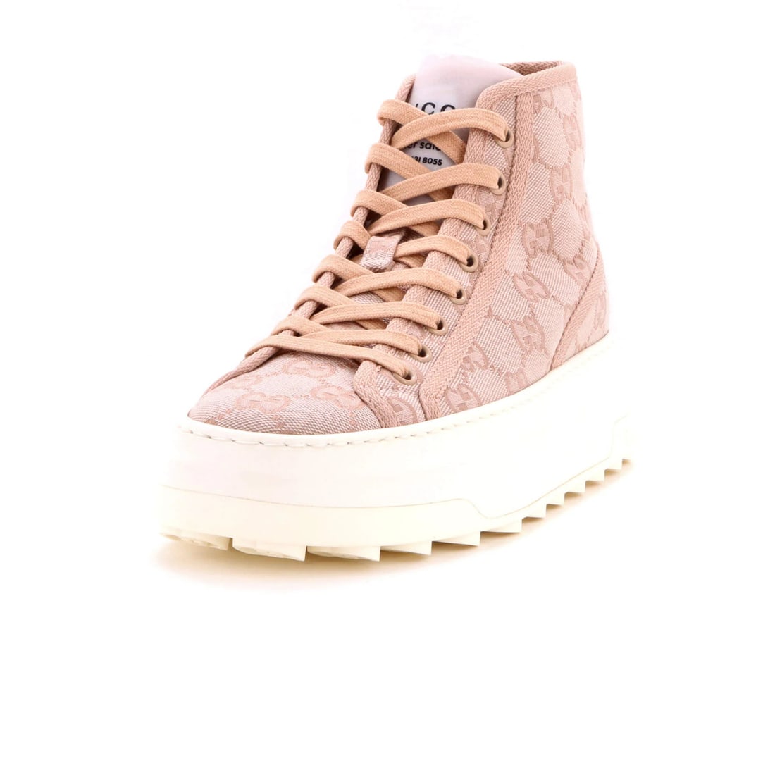 Gucci Women's Tennis Trek Sneakers GG Canvas: Gucci Women's Tennis Trek Sneakers GG Canvas Pink Gucci Women's Tennis Trek Sneakers GG Canvas, featuring canvas plain upper and neutral interior, in very good condition with minor creases and scuffs