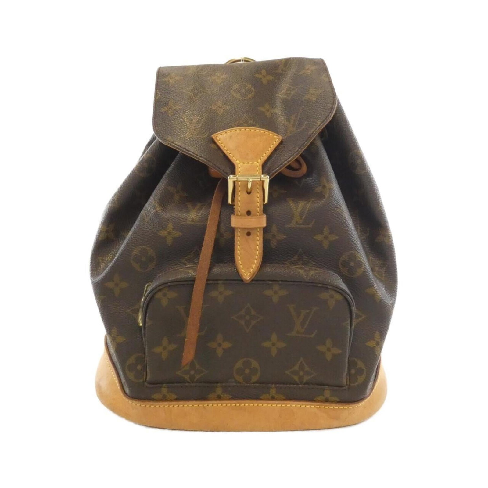 Canvas Coated Louis Vuitton Backpack: Canvas Coated Louis Vuitton Backpack Coated canvas construction provides durability and style to this Louis Vuitton backpack, available in brown. Measuring 29cm x 25cm x 12cm, it features a classic