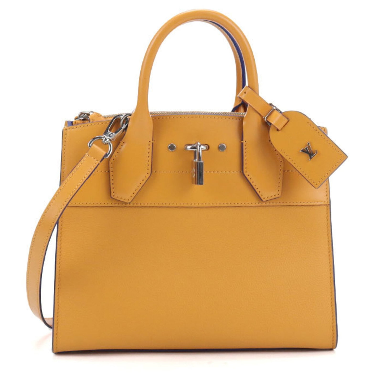 Handbag Louis Vuitton Leather: Handbag Louis Vuitton Leather Louis Vuitton Leather Handbag - A Vibrant Orange Classic. This iconic handbag boasts a bold orange leather exterior, complemented by gold hardware and a timeless design t