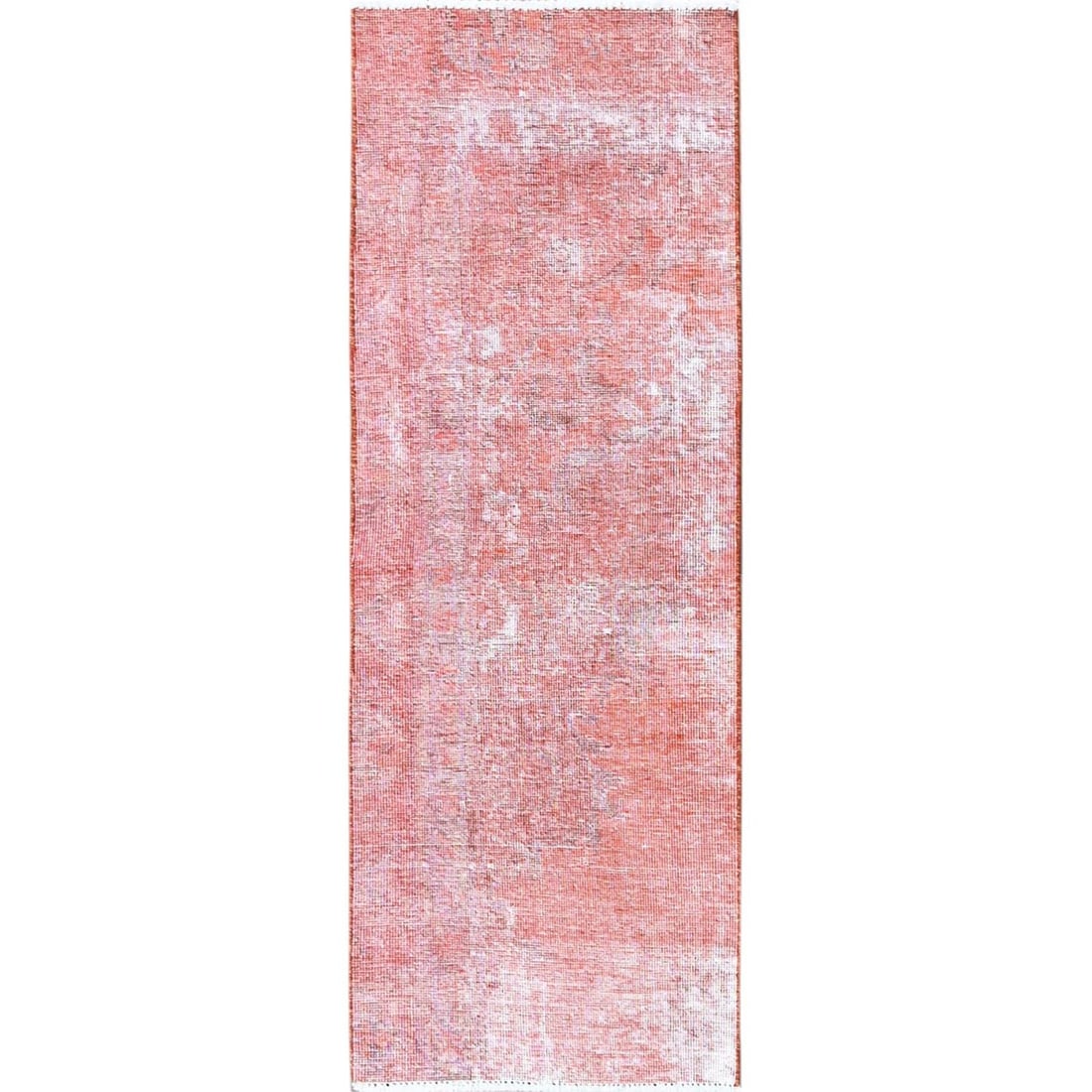 2'x5'6" Red Overdyed Vintage Zoroastrian Hand Knotted Worn Wool Runner Rug: 2'x5'6" Red Overdyed Vintage Zoroastrian Hand Knotted Worn Wool Runner Rug Red Overdyed Vintage Zoroastrian Hand Knotted Worn Wool Runner Rug boasts a striking red hue, characteristic of the Oriental 