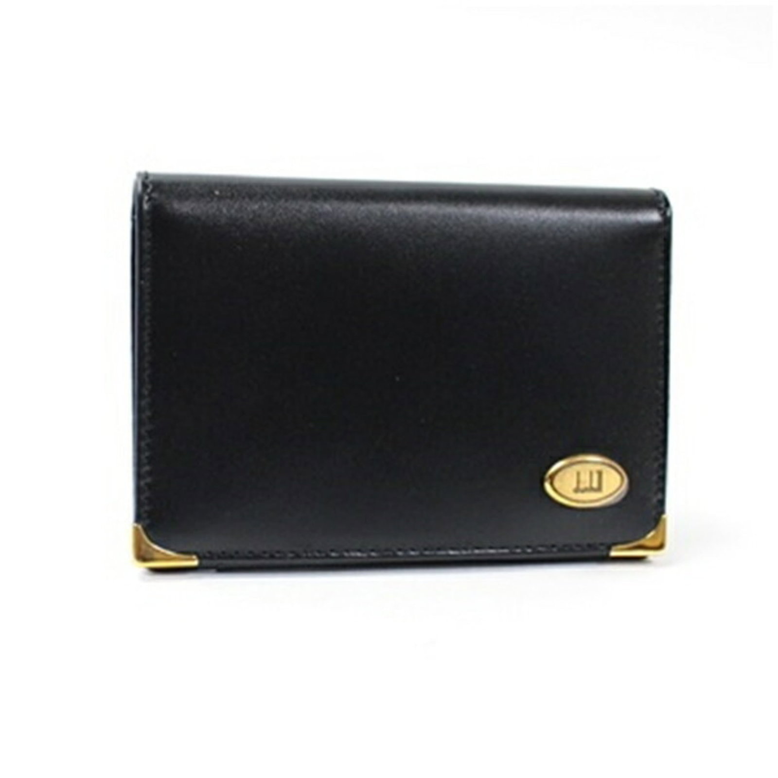 Dunhill Business Card Case Leather: Dunhill Business Card Case Leather Dunhill Business Card Case Leather features a sleek black leather design with an open inner pocket, providing ample space to store essential cards. The case measures