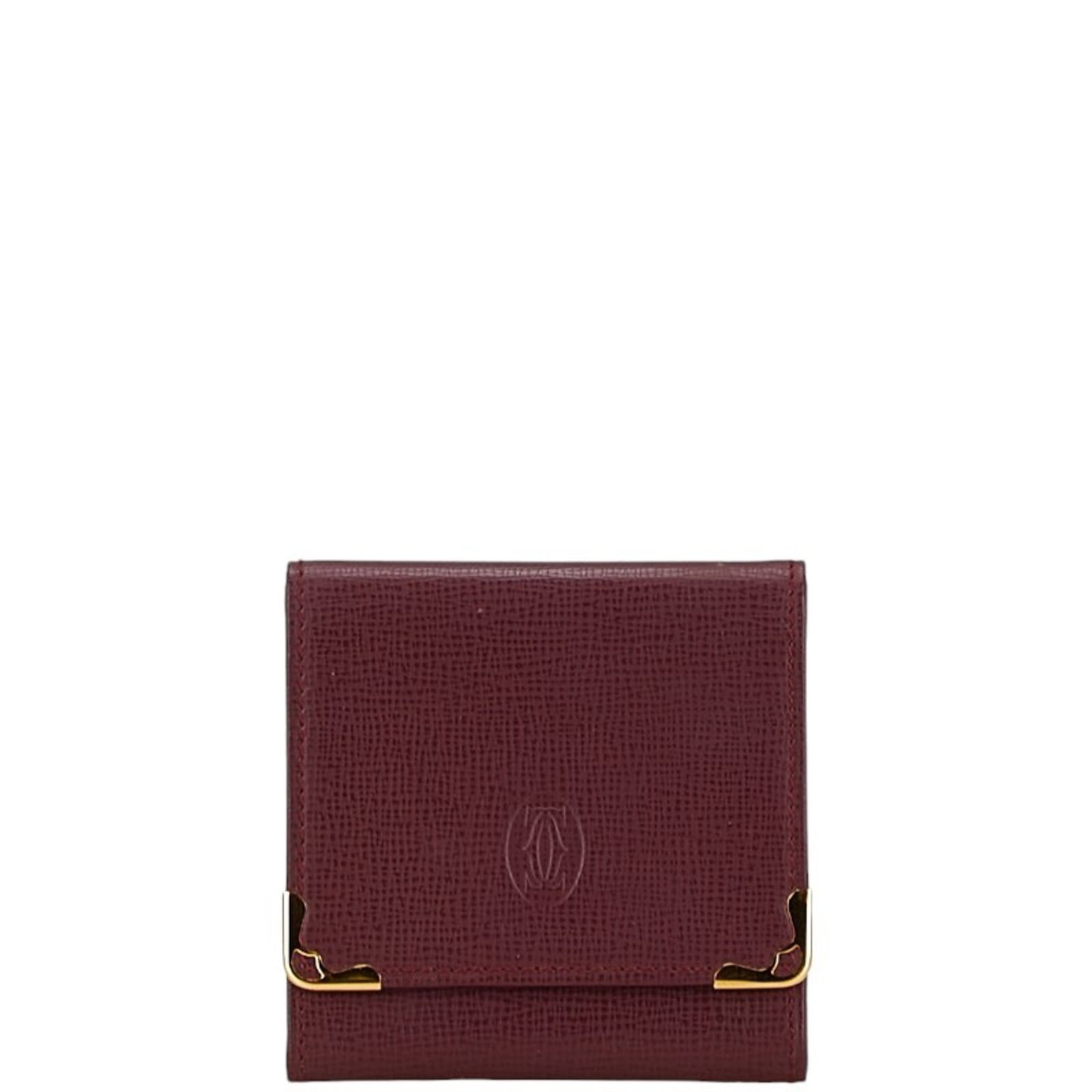 Cartier Coin Purse/ Coin Case Leather: Cartier Coin Purse/ Coin Case Leather Cartier Coin Purse/ Coin Case Leather - A Timeless Accessory for the Discerning Collector. This exquisite leather coin purse, crafted from high-quality Bordeaux l