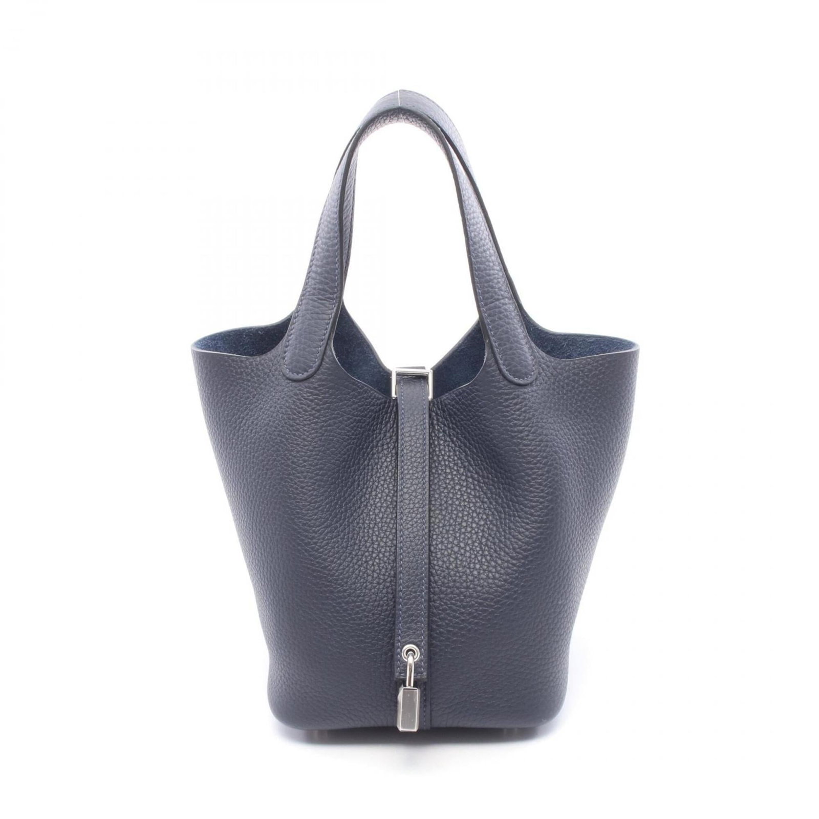 Clemence Leather Handbag Taurillon Hermes: Clemence Leather Handbag Taurillon Hermes Taurillon clemence leather handbag from Hermes, featuring the iconic blue nuit and navy color combination. This stylish bag measures 18.5cm x 19cm x 13.5cm, m