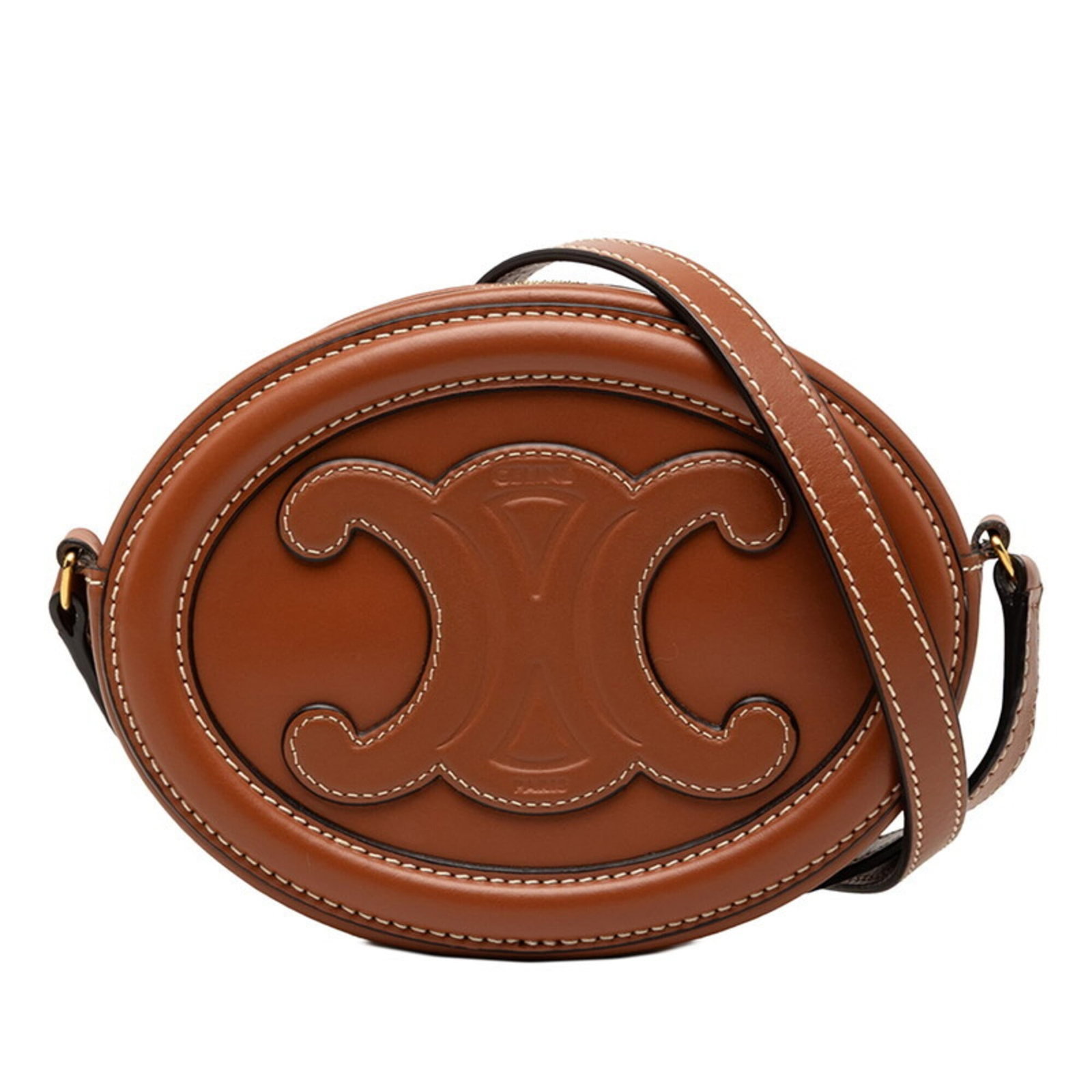 Shoulder Bag Leather Celine: Shoulder Bag Leather Celine The Celine shoulder bag features rich, high-quality leather in a classic brown hue. With its sleek design and compact dimensions, it's perfect for everyday use. Its timeles