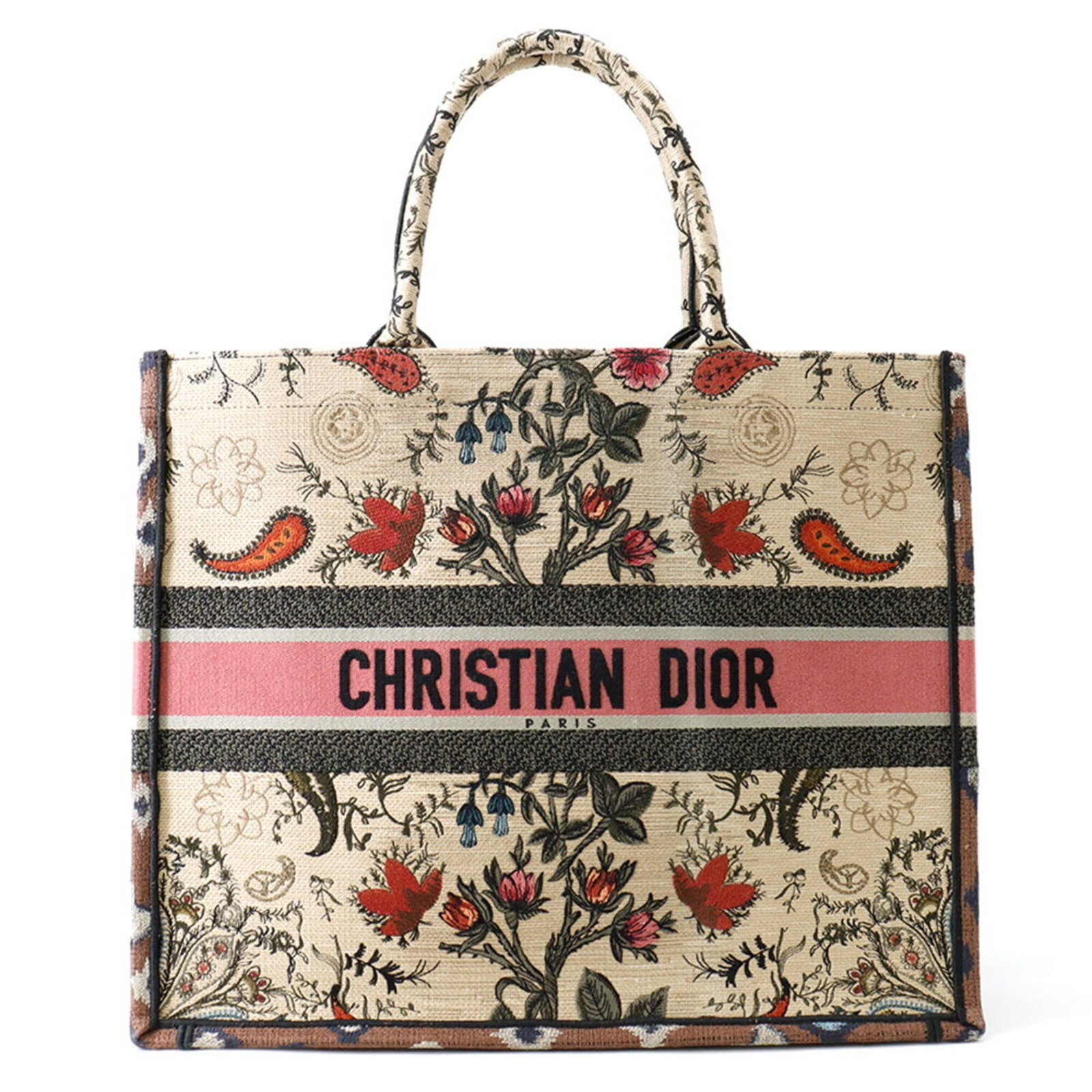 Christian Dior Tote Bag Canvas: Christian Dior Tote Bag Canvas Canvas tote bag from Christian Dior, made in Italy with a beige and multi-color design. This classic tote measures 35cm x 42cm x 17.5cm and features a canvas material. A