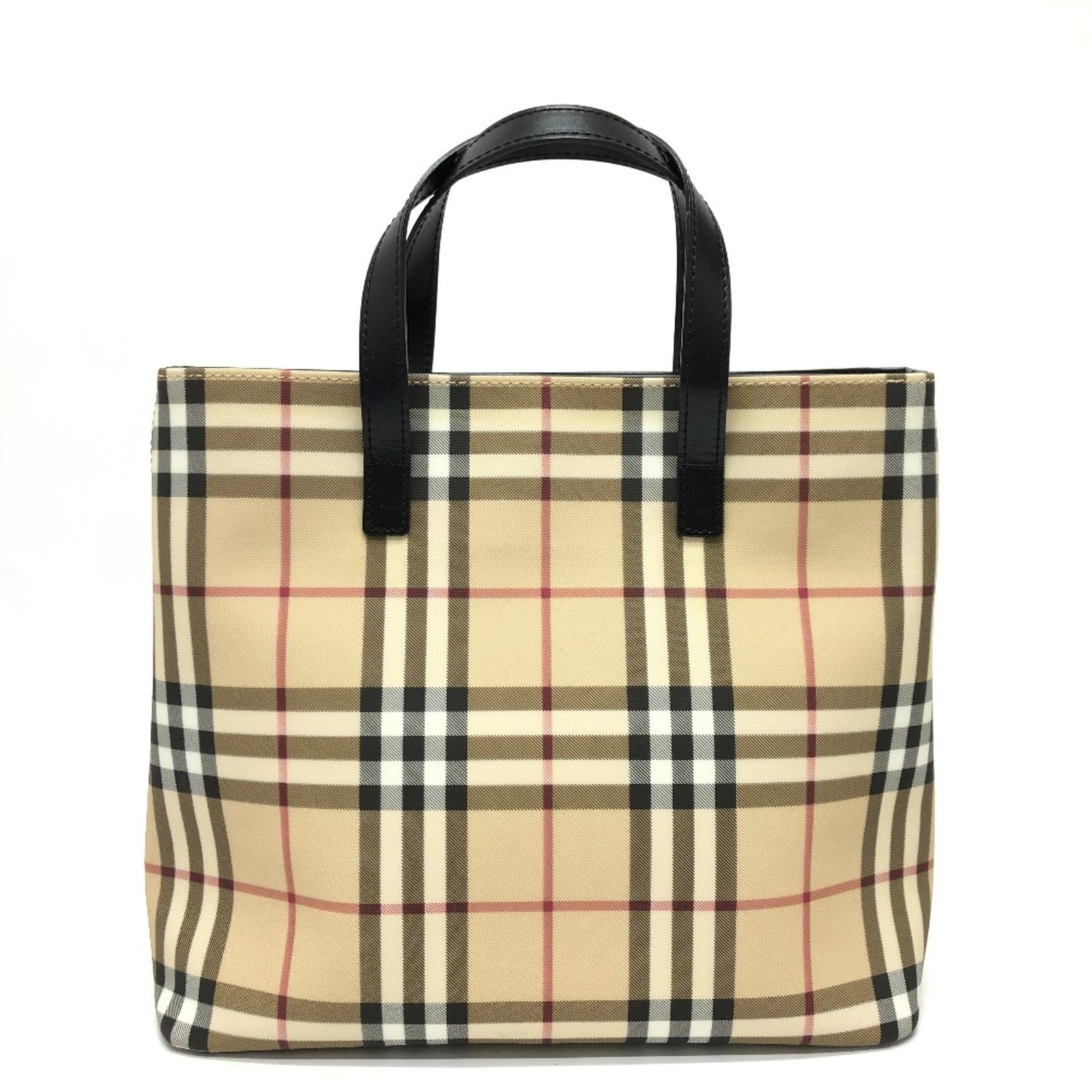 Handbag by Burberry: Handbag by Burberry Burberry's classic handbag boasts a timeless beige color and elegant design, measuring 27cm x30cm x9.7cm. The spacious interior accommodates everyday essentials, while the sturdy b