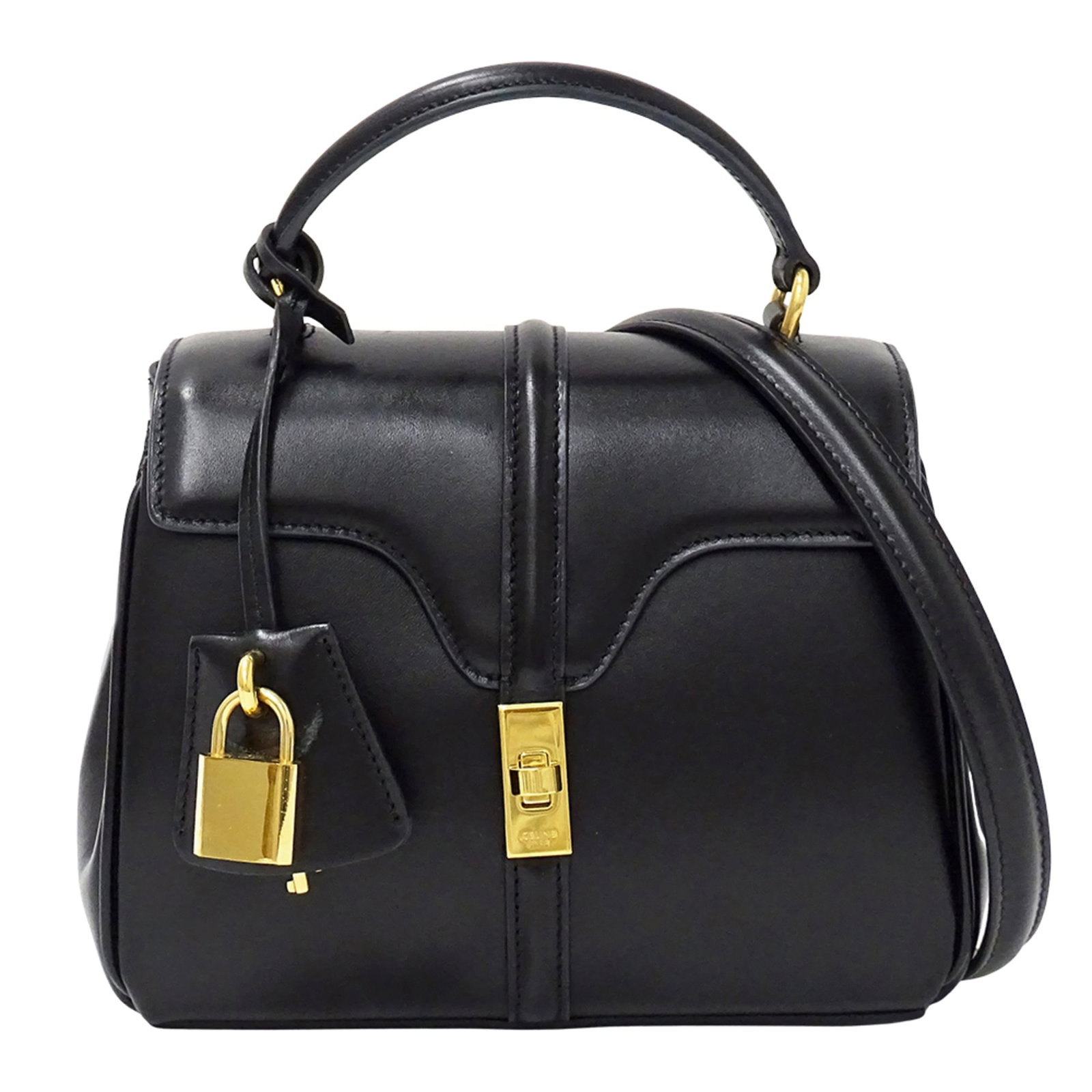 Celine Handbag Shoulder Bag Leather: Celine Handbag Shoulder Bag Leather Black Celine leather shoulder bag with classic design and elegant lines. This stylish handbag features a sleek black leather exterior, gold-tone hardware, and a spa