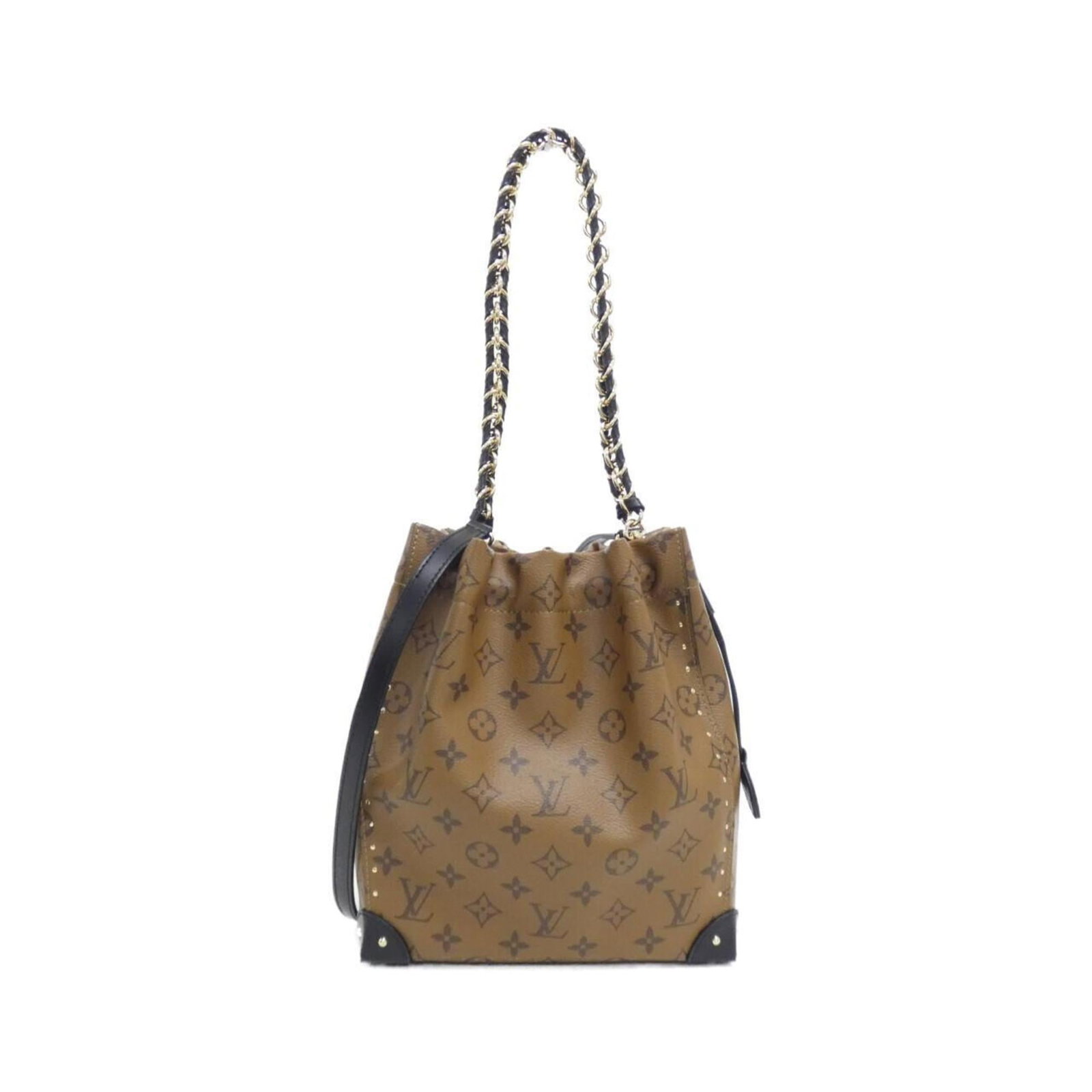 Coated Canvas Shoulder Bag By Louis Vuitton: Coated Canvas Shoulder Bag By Louis Vuitton Coated canvas shoulder bag by Louis Vuitton, featuring a classic design with gold hardware and a timeless maroon color. This stylish accessory comes in its 