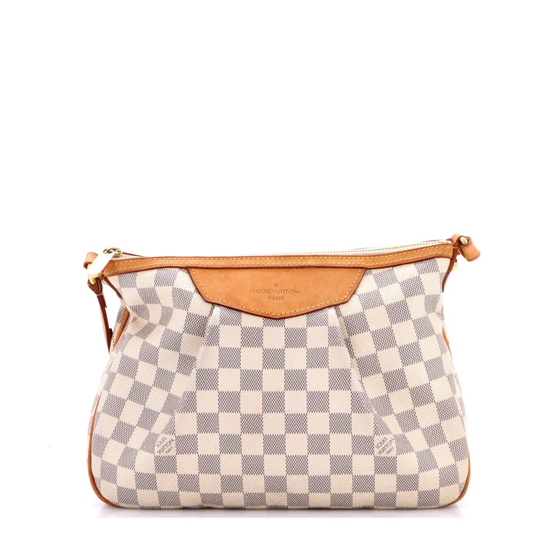 Handbag Damier Siracusa Louis Vuitton: Handbag Damier Siracusa Louis Vuitton White Damier Siracusa Louis Vuitton Cross Body Bag in excellent condition, featuring canvas coated exterior with neutral interior and gold hardware. The bag