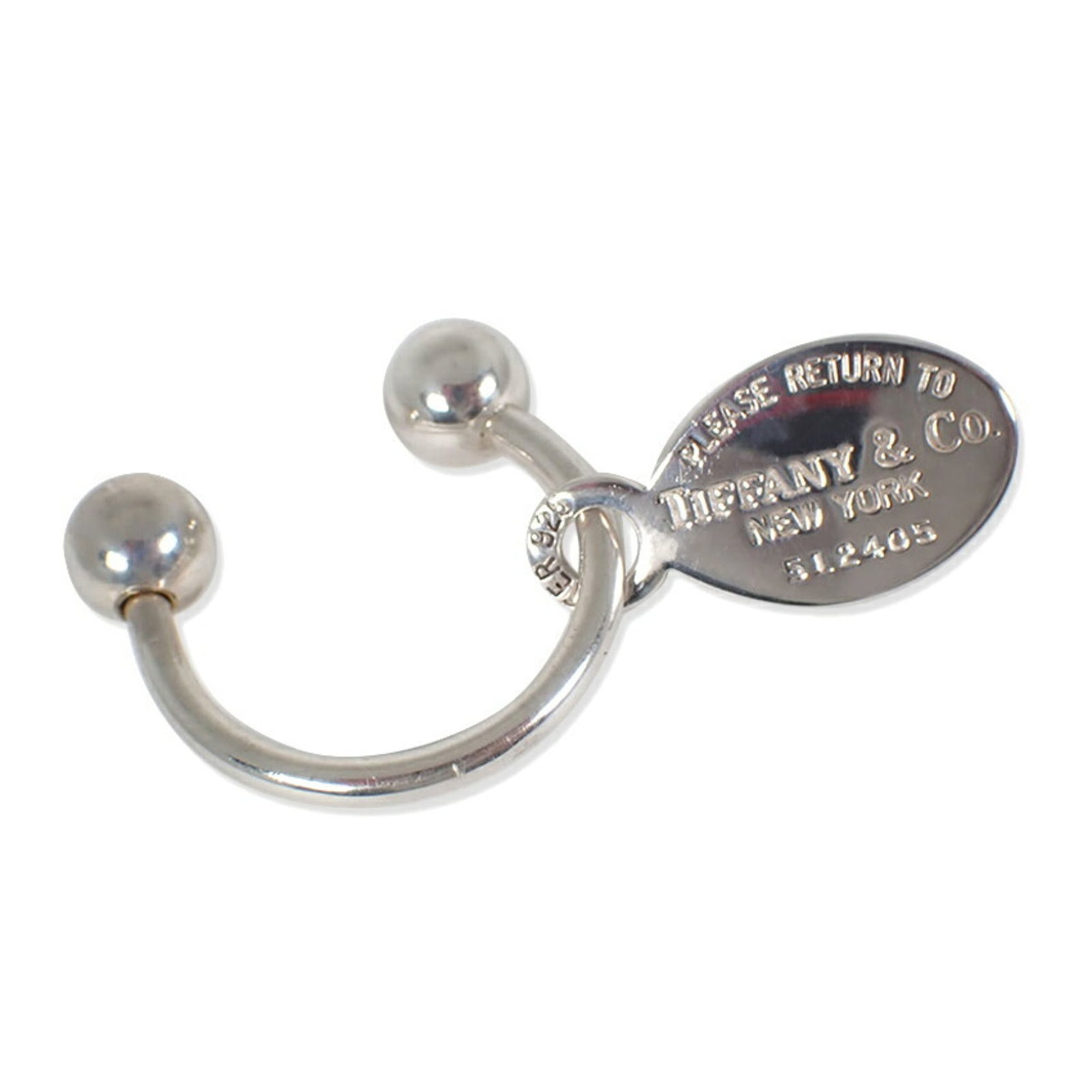 Tiffany Keyring Sterling Silver 925: Tiffany Keyring Sterling Silver 925 Sterling silver 925 Tiffany keyring, bearing the iconic brand's signature style and craftsmanship. Made from high-quality sterling silver, this elegant keyring is