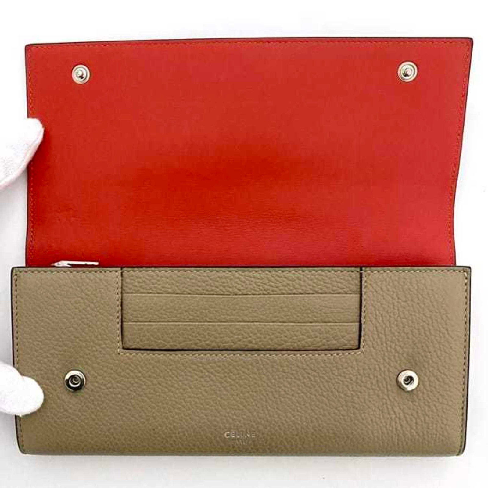 Long Wallet Celine Bi Fold Leather - 7