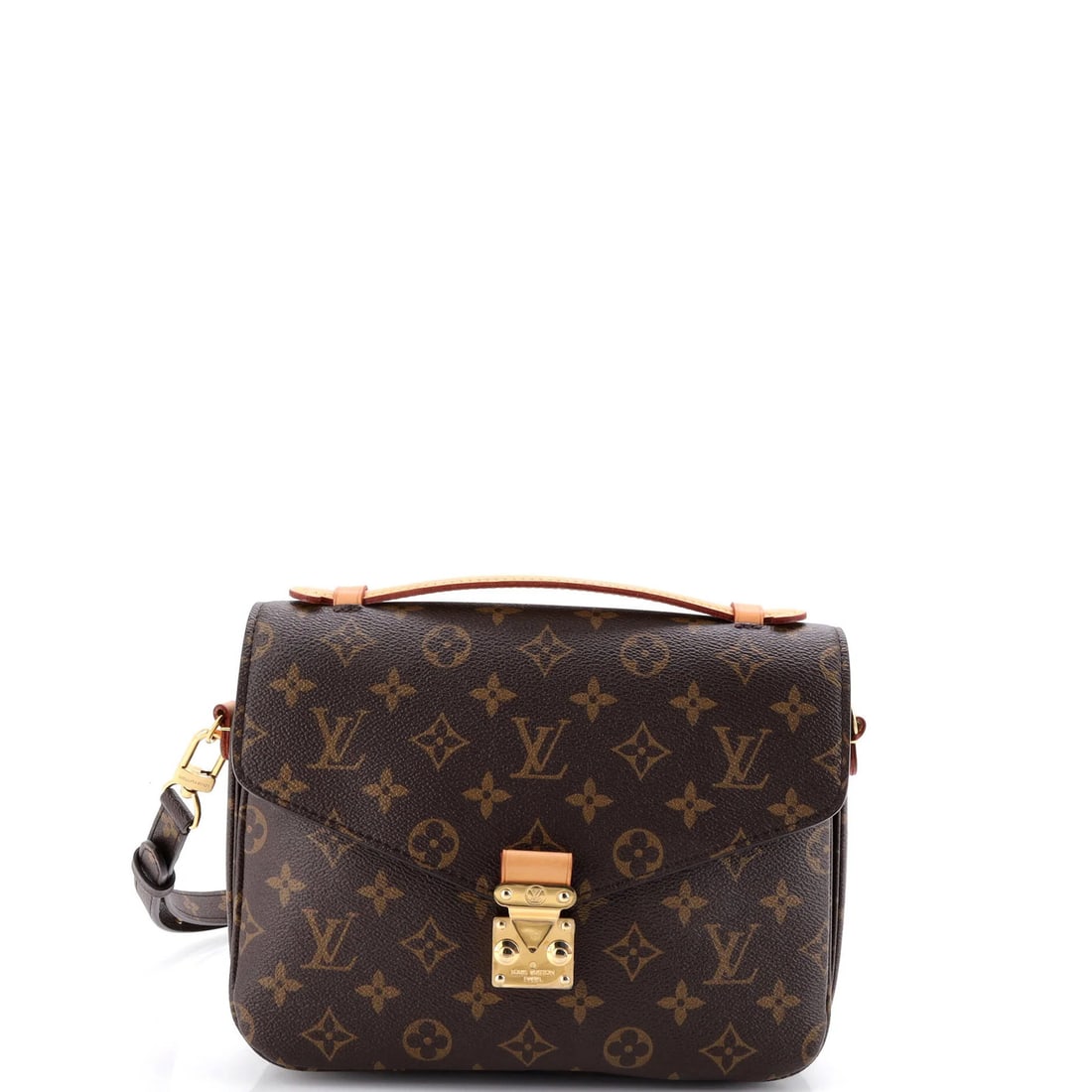 Pochette Louis Vuitton Monogram Canvas: Pochette Louis Vuitton Monogram Canvas Brown Pochette Louis Vuitton Monogram Canvas Messenger Bag with Gold Hardware. This Pochette Metis features a classic monogram canvas exterior, gold hardware, an