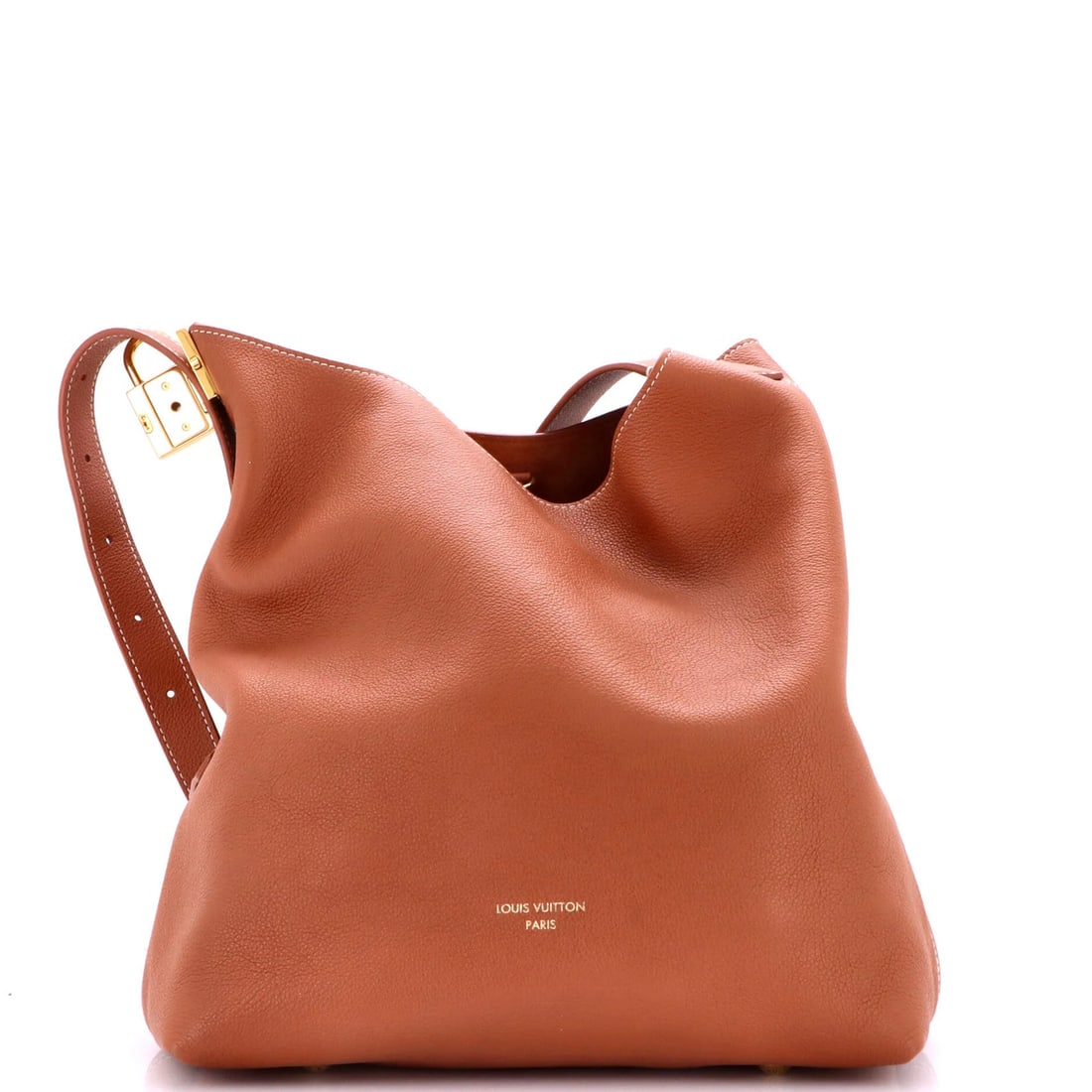 Louis Vuitton Low Key Hobo Calfskin MM: Louis Vuitton Low Key Hobo Calfskin MM Brown Louis Vuitton Low Key Hobo Calfskin MM with heavy corner wear, scuffs, and edge wear on the exterior. The interior features suede in a matching brown color