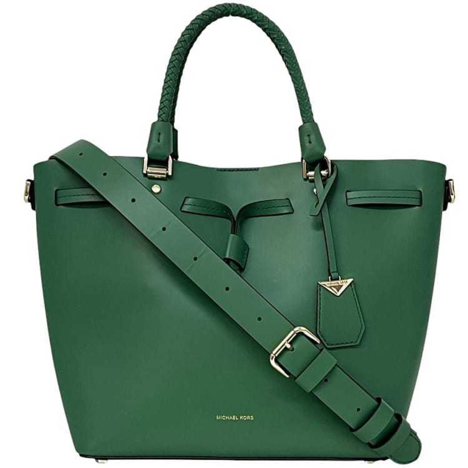 Kors Michael Leather Tote Bag Shoulder Bag: Kors Michael Leather Tote Bag Shoulder Bag The Michael Kors leather tote bag features a vibrant green color and a spacious interior, measuring 26.5cm x 36.5cm x 12.7cm. Made from high-quality leather,