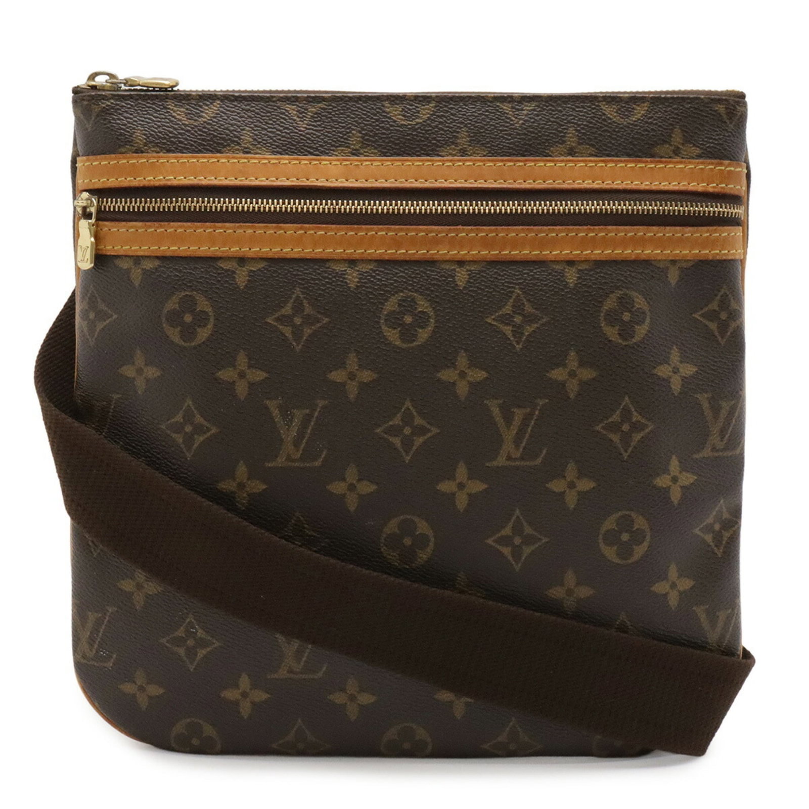 Monogram Louis Vuitton Shoulder Bag: Monogram Louis Vuitton Shoulder Bag Monogram Louis Vuitton Shoulder Bag in Brown. This classic shoulder bag features the iconic Monogram pattern, a zipper outer pocket for added convenience, and adjus