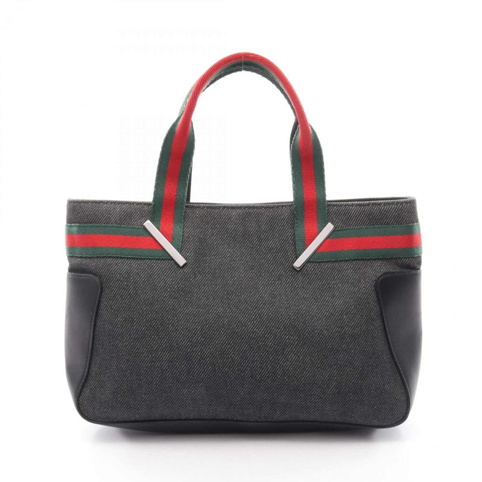 Canvas leather handbag Gucci: Canvas leather handbag Gucci Canvas and leather handbag from Gucci, available in black, green, and red colors. This stylish bag measures 17cm x 24cm x 5.5cm and features a sleek design with canvas and