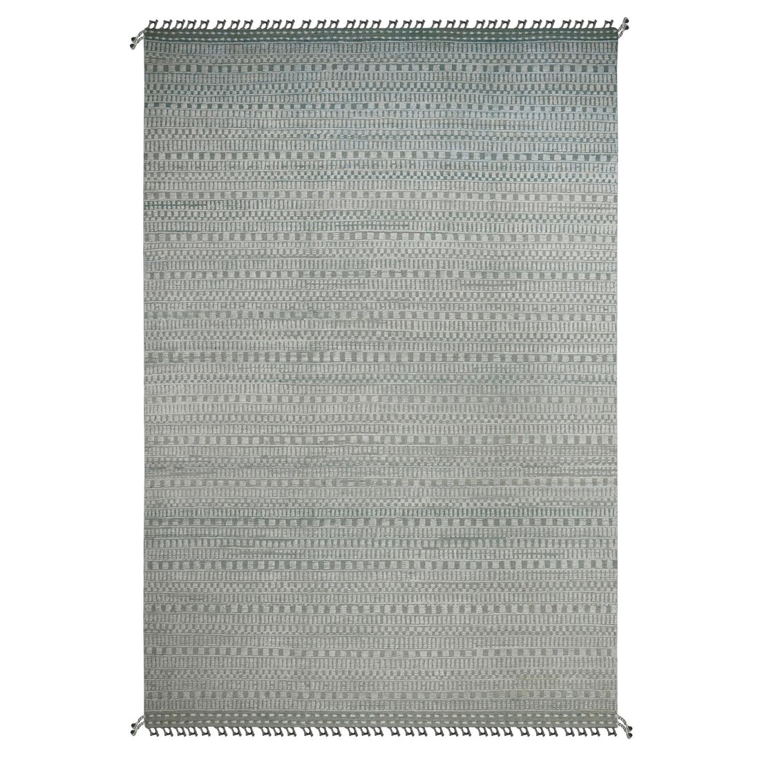 9'7"x14'3" Light Green Geometric Moroccan Weave Hand Knotted Wool Rug: 9'7"x14'3" Light Green Geometric Moroccan Weave Hand Knotted Wool Rug The 9'7"x14'3" Light Green Geometric Moroccan Weave Hand Knotted Wool Rug boasts an eye-catching geometric pattern, woven from hig