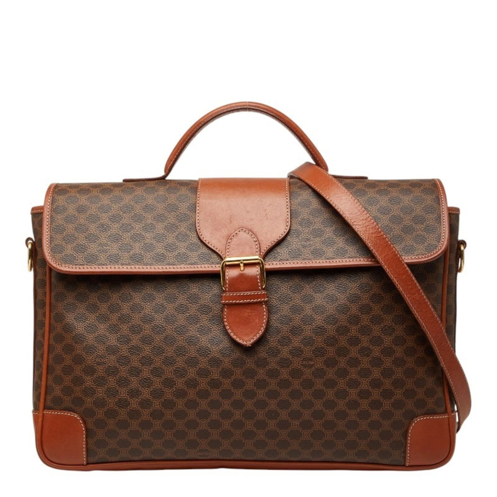 Handbag Celine Leather Pvc Shoulder: Handbag Celine Leather Pvc Shoulder This Celine leather PVC shoulder bag features a unique blend of materials and a classic design. Made from high-quality brown leather and PVC, its 25cm x 37cm x 7cm