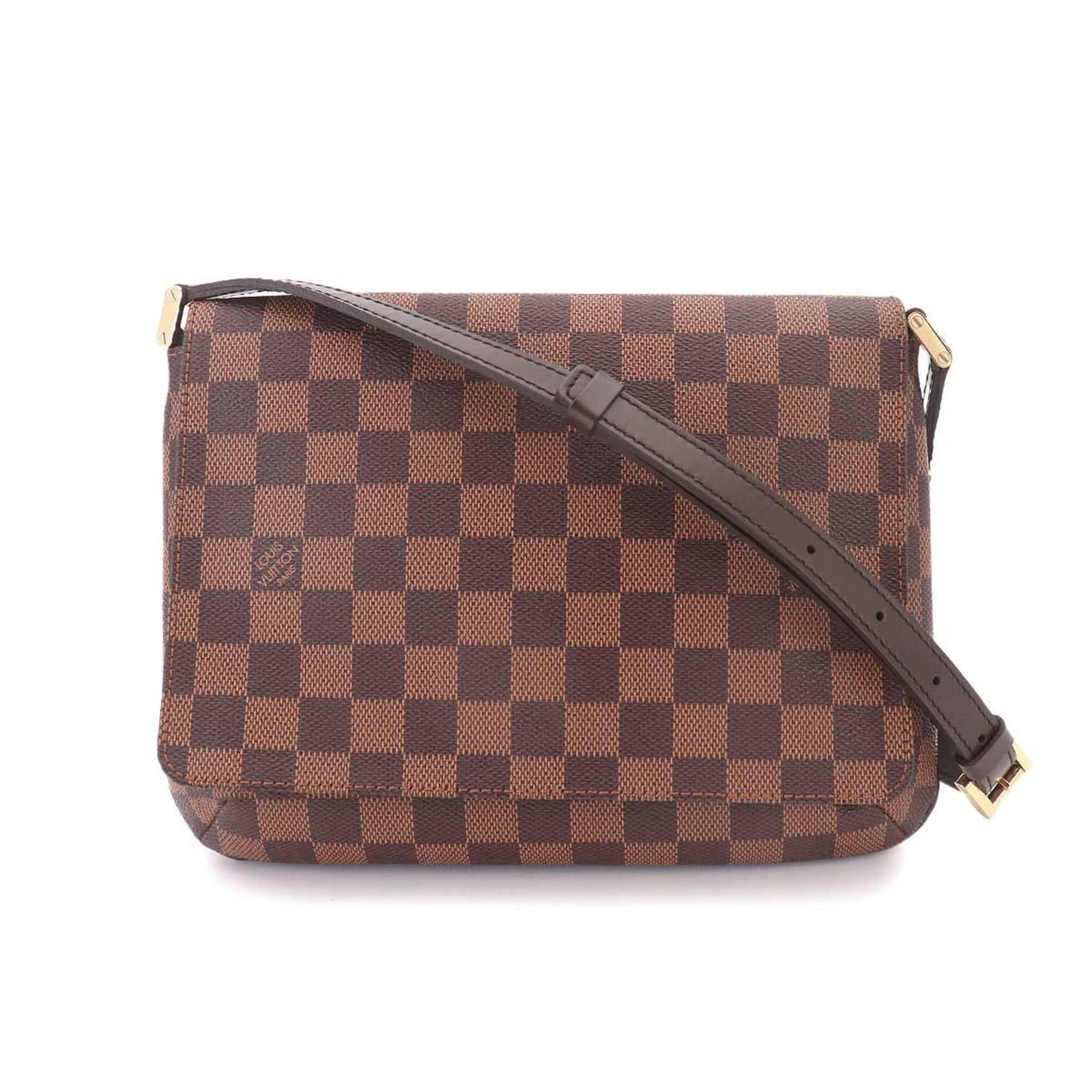 Shoulder Bag Damier Canvas by Louis Vuitton: Shoulder Bag Damier Canvas by Louis Vuitton Damier Canvas by Louis Vuitton, a timeless and iconic design, features the classic Damier pattern in Ebene color. Made from high-quality Damier Canvas mater