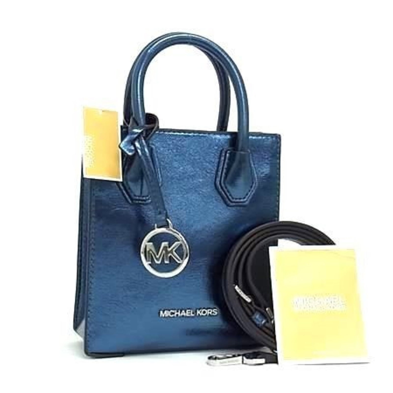 Kors Leather Michael Handbag: Kors Leather Michael Handbag The Kors Leather Michael Handbag is a stylish blue leather handbag from the popular Michael Kors brand. Made from high-quality leather, this bag measures 16.5cm x 15cm x 6