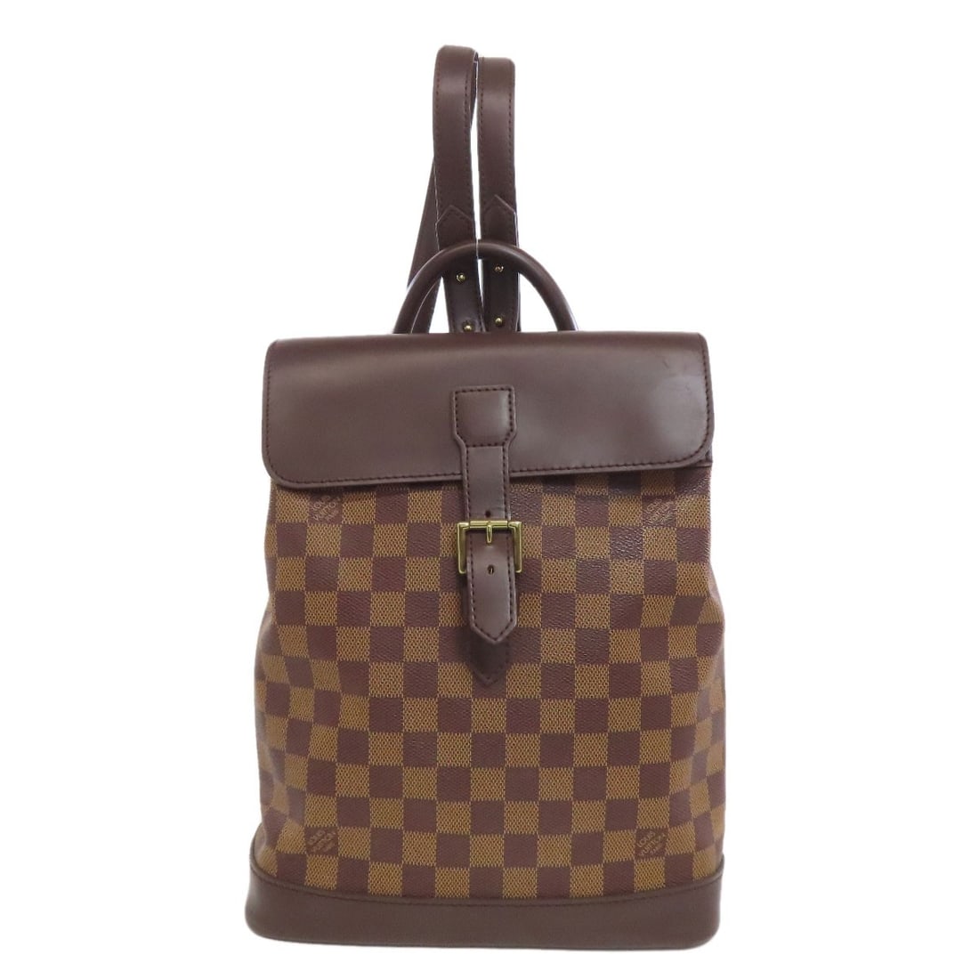 Vuitton Louis N51132 Soho Daypack Damier Canvas Backpack: Vuitton Louis N51132 Soho Daypack Damier Canvas Backpack Brown Damier canvas backpack with classic Louis Vuitton design, featuring the iconic Soho pattern. This stylish daypack is made from high-quali