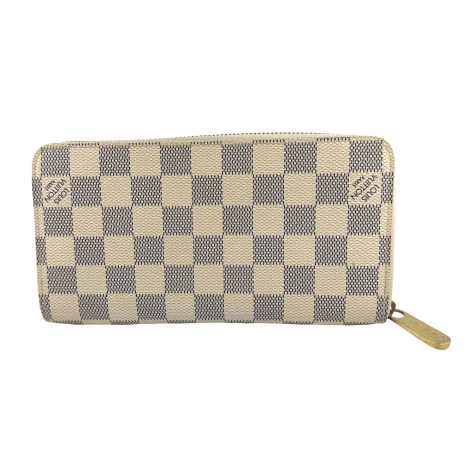 Damier Azur Bi Fold Wallet Long Louis Vuitton: Damier Azur Bi Fold Wallet Long Louis Vuitton Damier Azur Bi Fold Wallet Long Louis Vuitton features the iconic Damier Azur pattern in white, with a classic bi-fold design and long shape. Made from hi