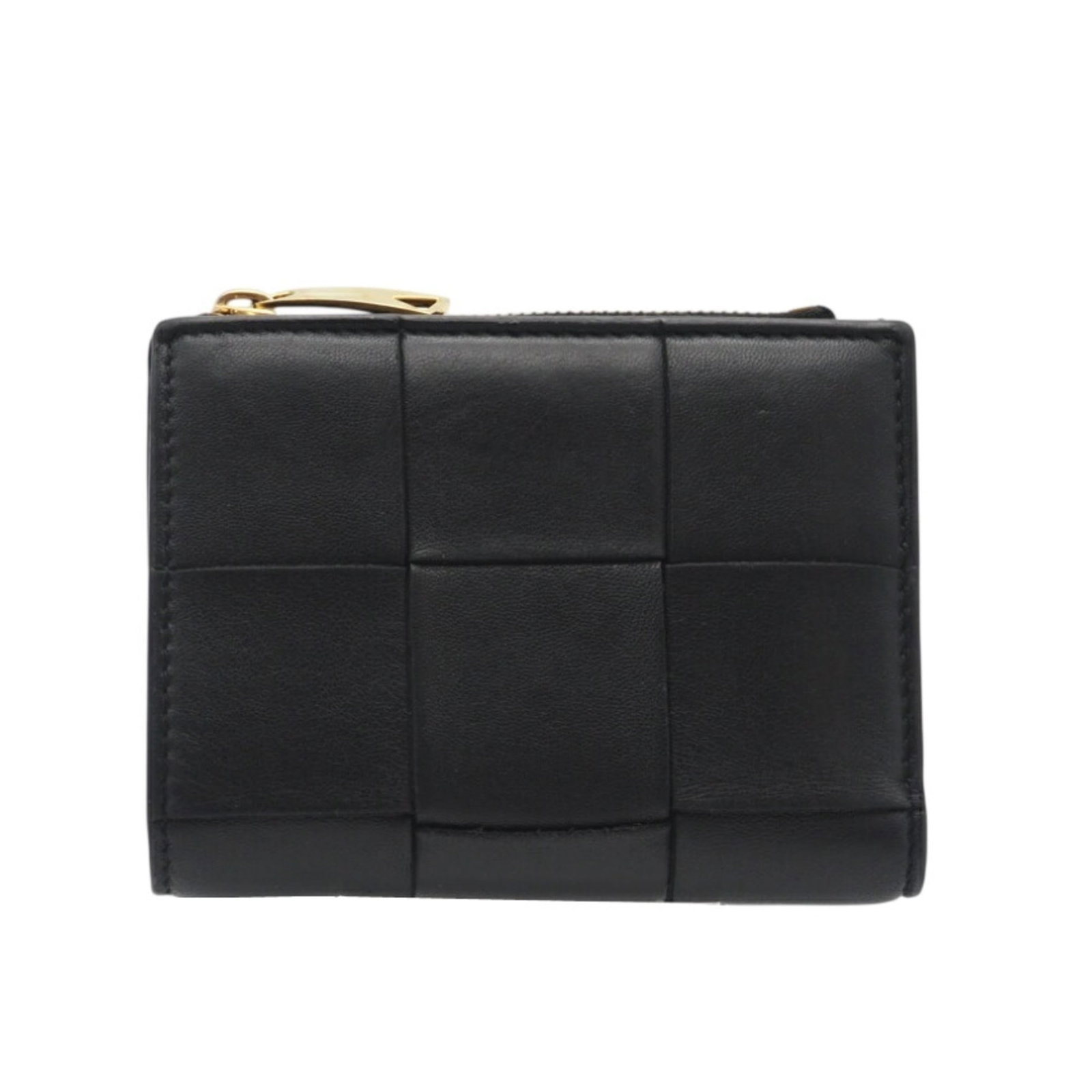 Bottega Veneta Wallet (Bi-Fold) Intrecciato: Bottega Veneta Wallet (Bi-Fold) Intrecciato Intrecciato woven design adds an intricate touch to this sleek black bi-fold wallet, featuring snap fasteners and multiple inner pockets for organization. T