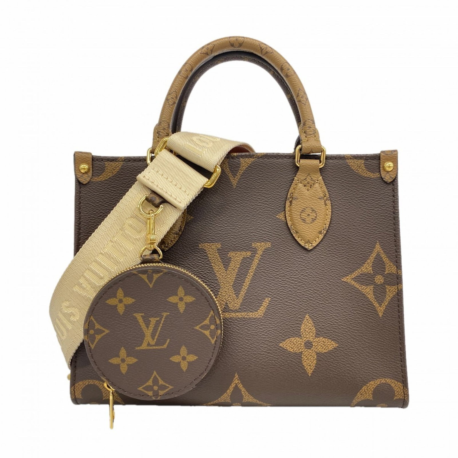 Louis Vuitton Handbag: Louis Vuitton Handbag Brown Louis Vuitton Handbag with dimensions 19cm x 25cm x 10cm, perfect for everyday use. This stylish bag features a classic design and durable construction. The brown color
