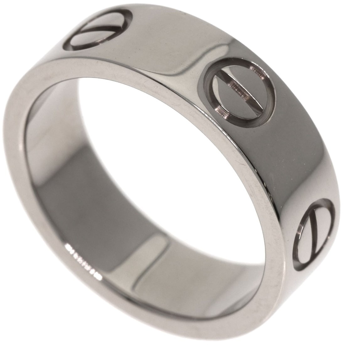 Cartier Love Ring #48 Ring K18 White Gold: Cartier Love Ring #48 Ring K18 White Gold Cartier Love Ring #48 in K18 White Gold, featuring silver metal with a ring size of 4.5(US), showcases the brand's signature style with its elegant design and