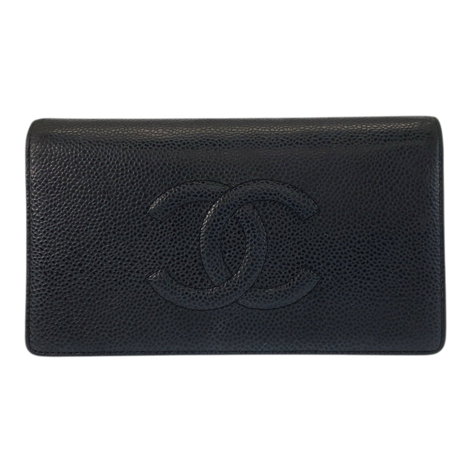 Chanel Wallet Bi Fold Leather: Chanel Wallet Bi Fold Leather Black leather bi-fold wallet from Chanel, measuring 10cm x 18cm x 2cm. This sleek and classic design showcases the timeless elegance of French luxury. Made with high-qual