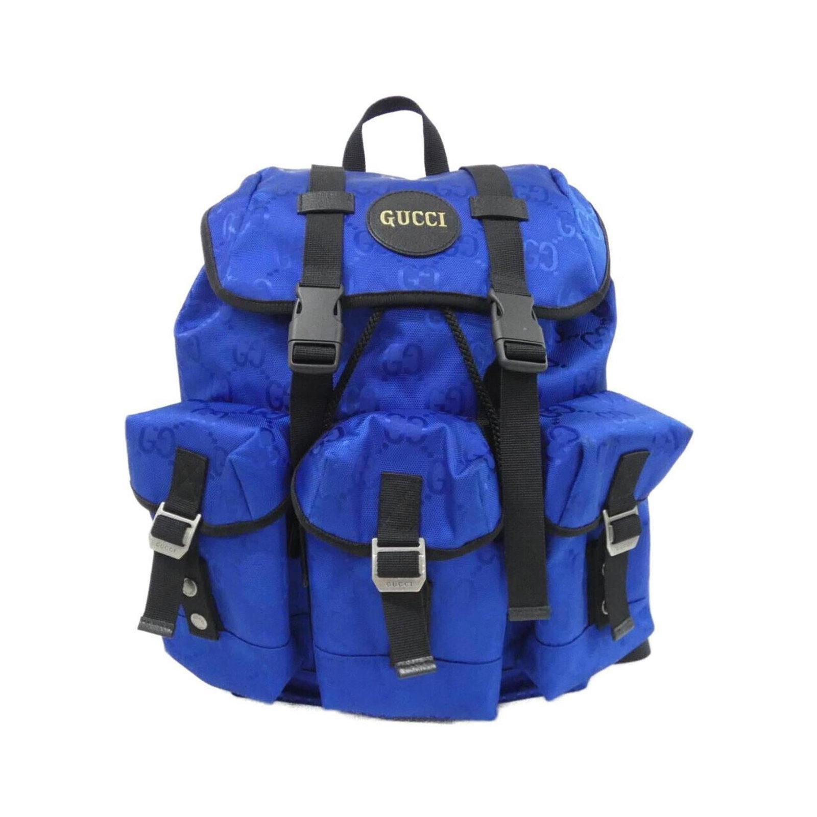 Nylon backpack by Gucci: Nylon backpack by Gucci Nylon backpack by Gucci, featuring blue color and durable nylon material. This stylish backpack measures 42cm x 29cm x 15cm and weighs 1.39kg, with a strap length of 106cm for 