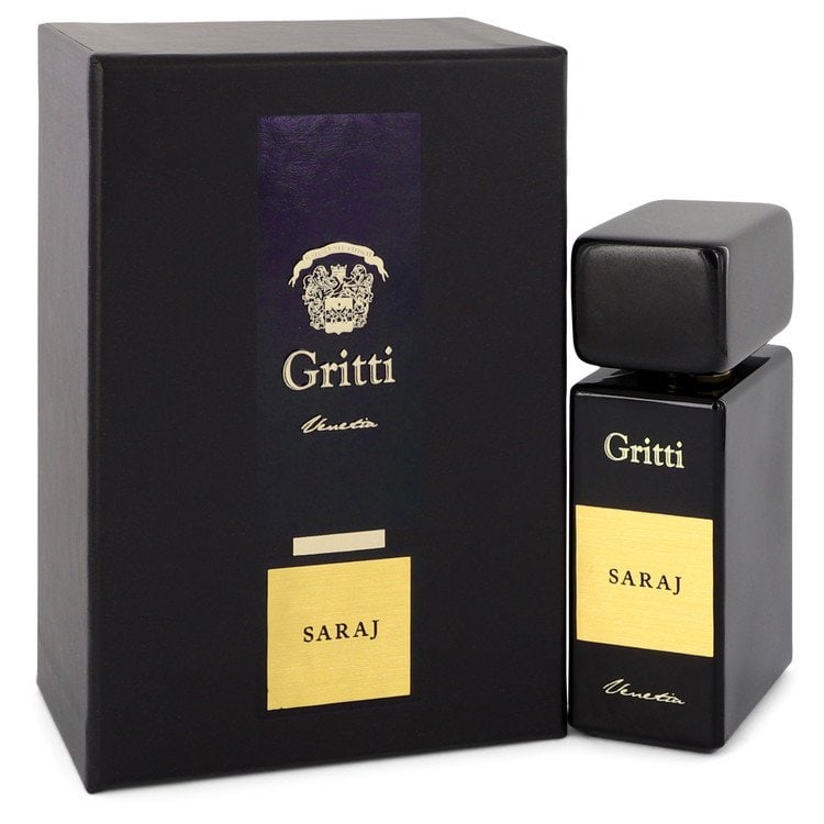 Gritti Saraj by Gritti Eau De Parfum Spray (Unisex) 3.4 oz: Gritti Saraj by Gritti Eau De Parfum Spray (Unisex) 3.4 oz Smoky and aromatic, Gritti Saraj Eau De Parfum Spray combines angelica, cinnamon, olibanum, and lime to create a distinctive top note. The he